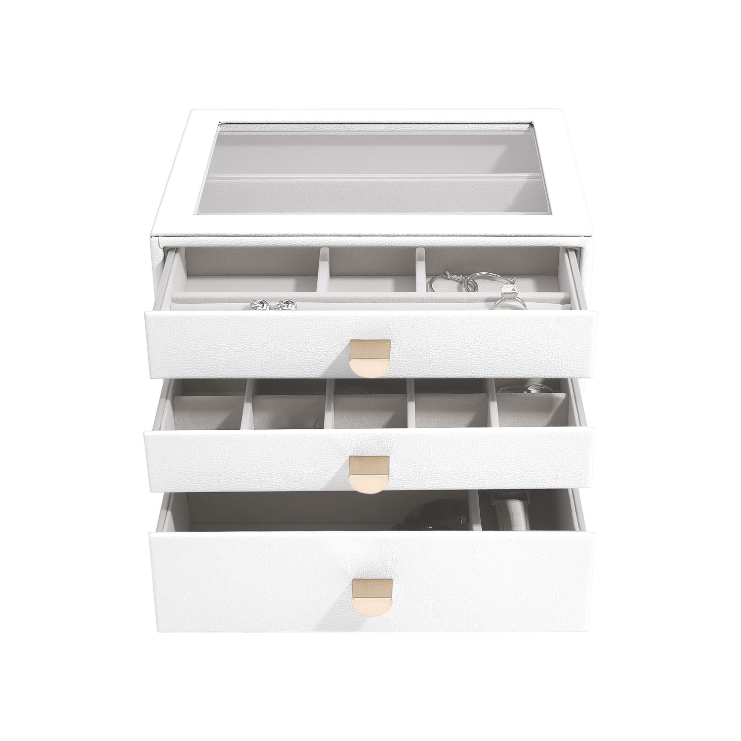 Stackers Classic White Pebble Set Of Three Drawers