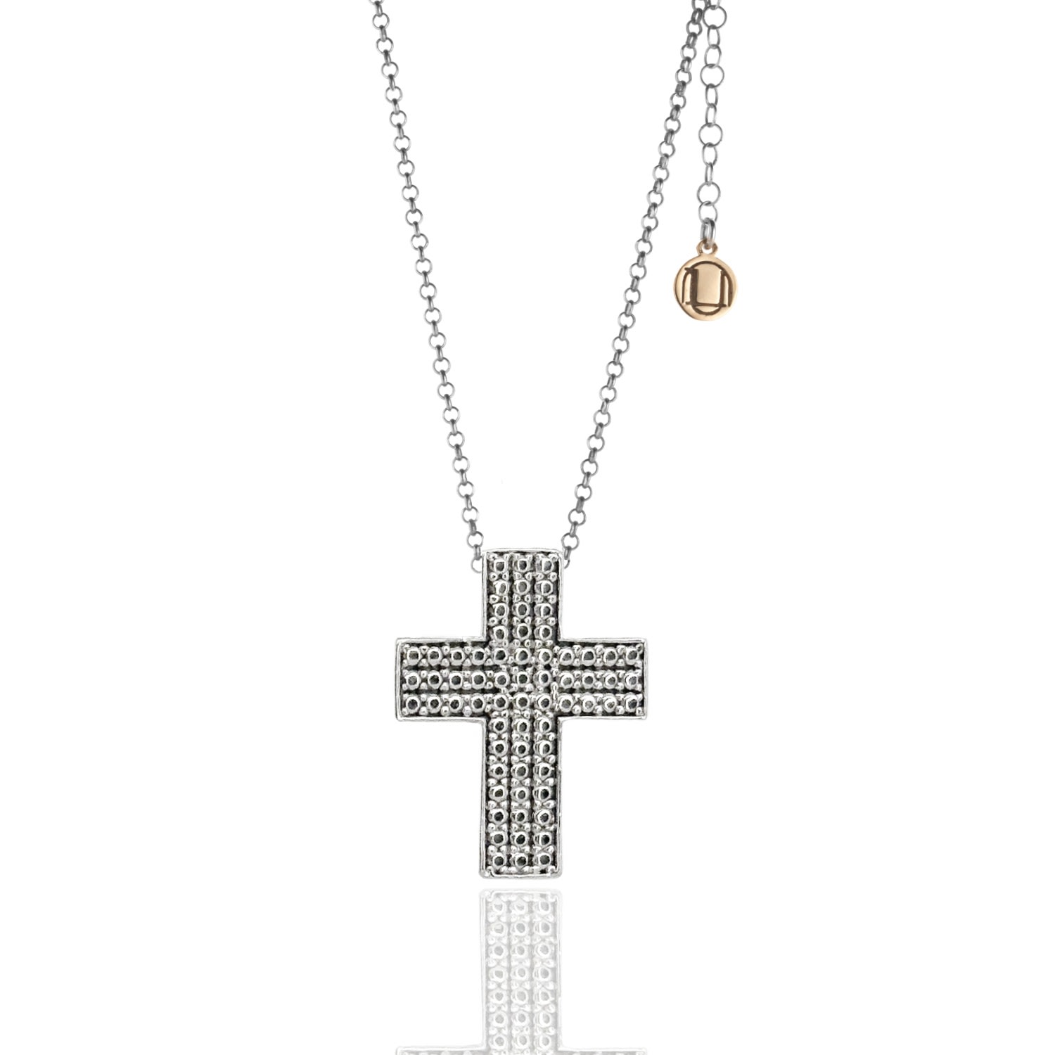 Unaloe Women's White / Silver Ethereal Cross Silver Necklace