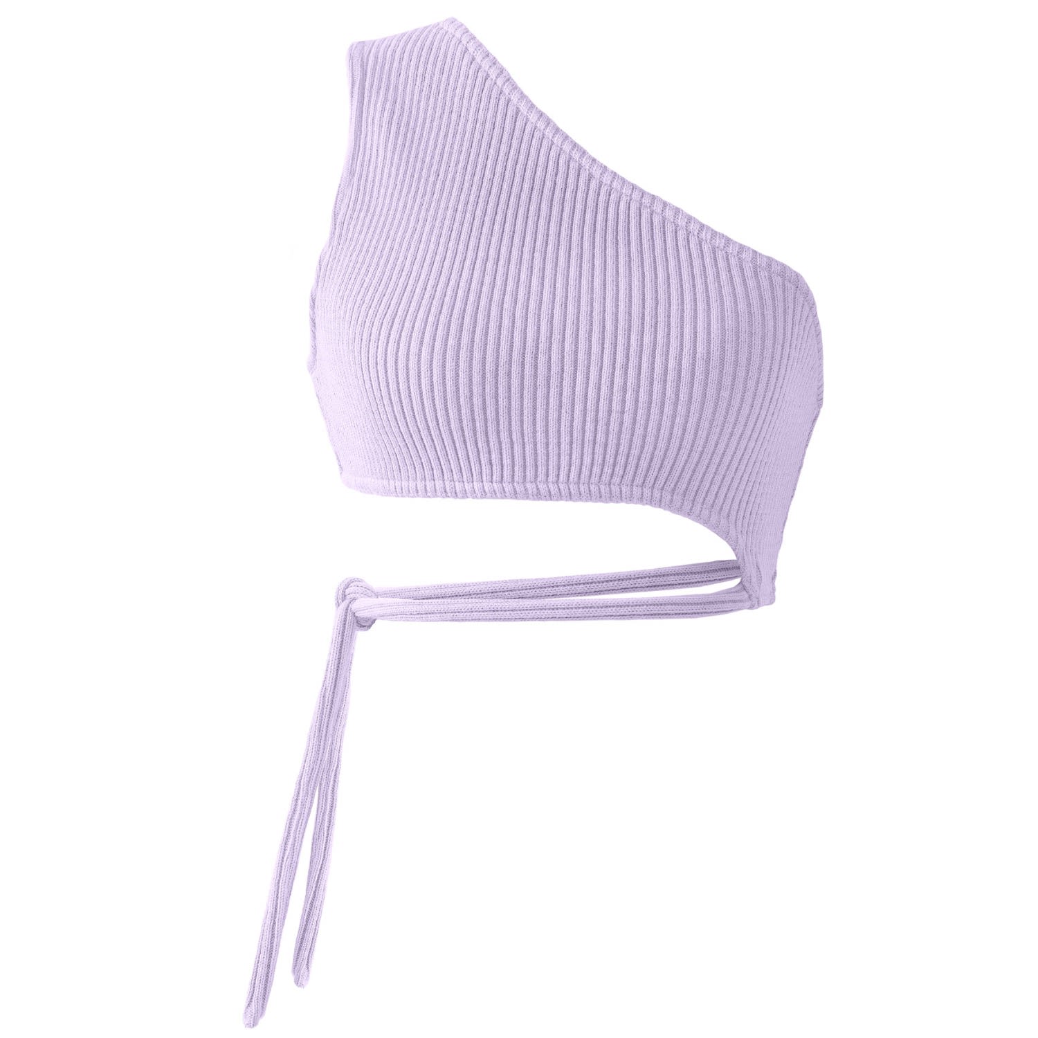 Women’s Pink / Purple Seeker - Lilac Rib Knit Crop Top Small Kargede