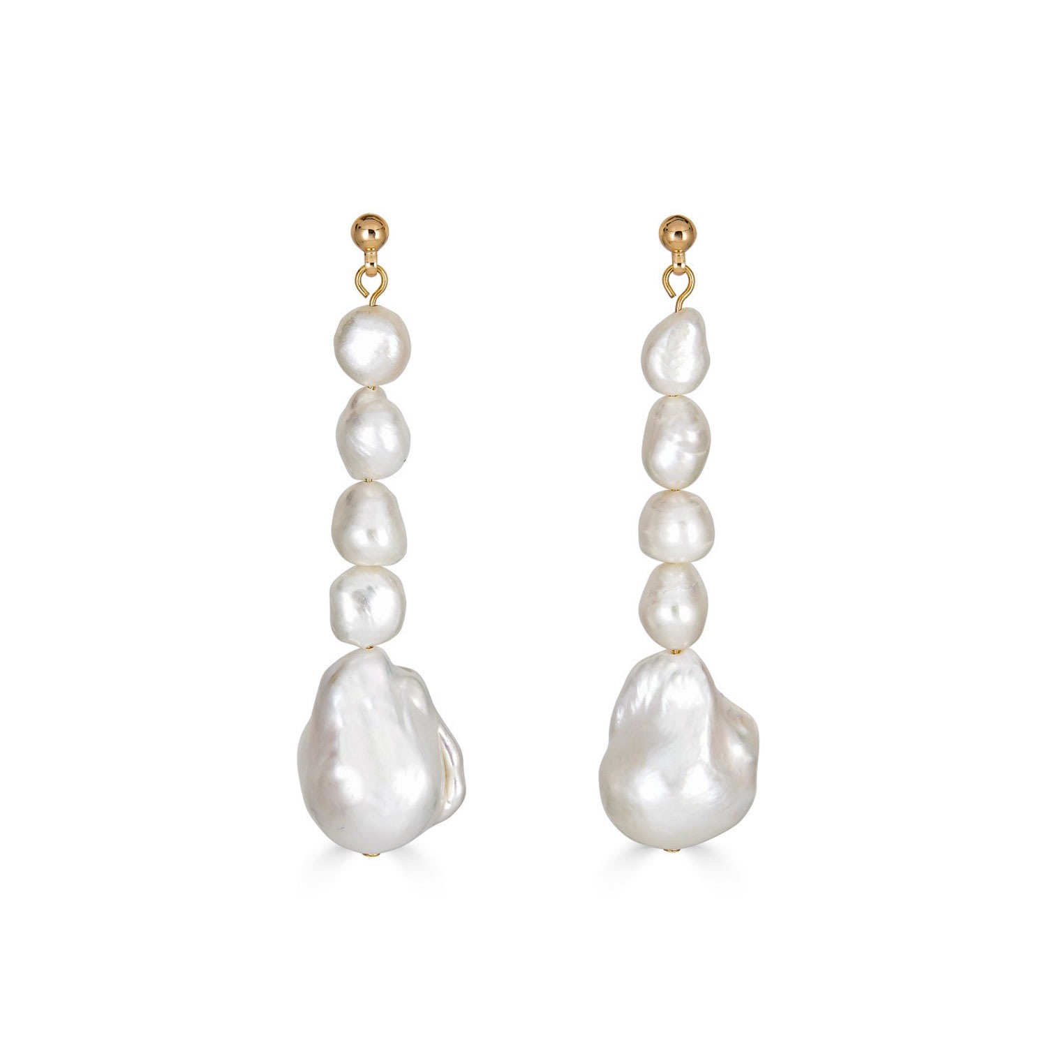 Women’s Gold / White Sadie Baroque Pearl Earrings Rodela