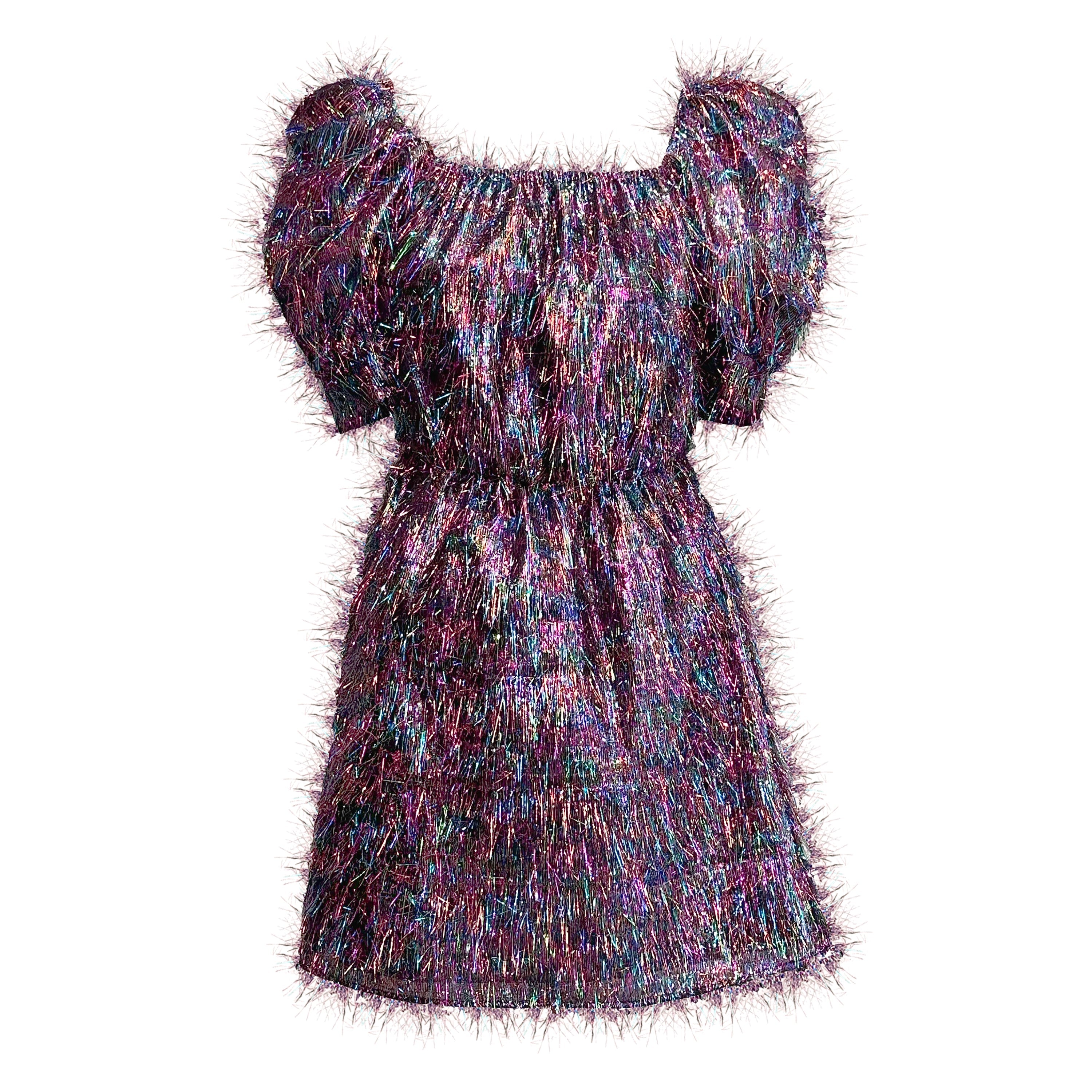 Women’s Pink / Purple / Silver The Parade Dress In Tinsel - Limited Edition - Rainbow Medium Blaise London