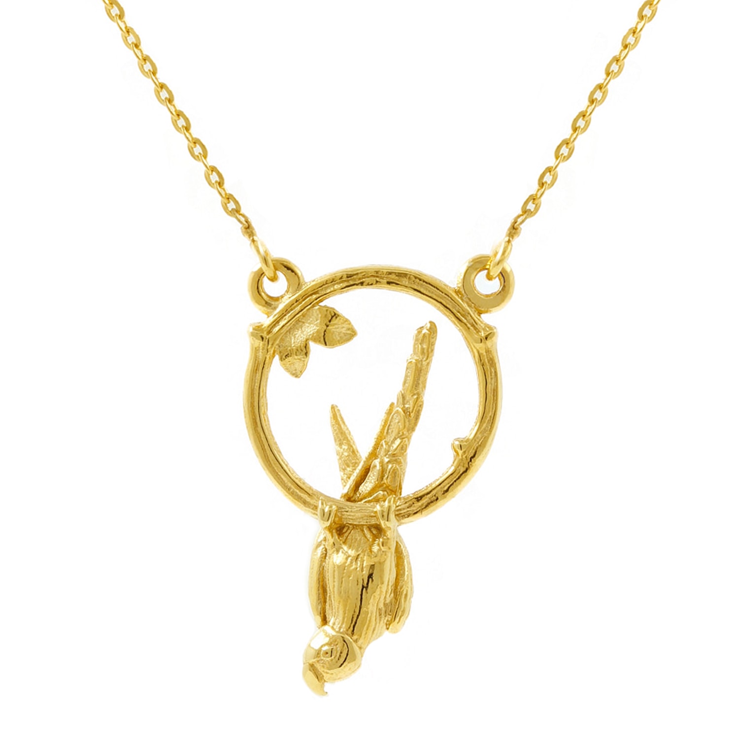 Lee Renee Women's Parakeet Necklace – Small, Upside Down - Gold In Gold
