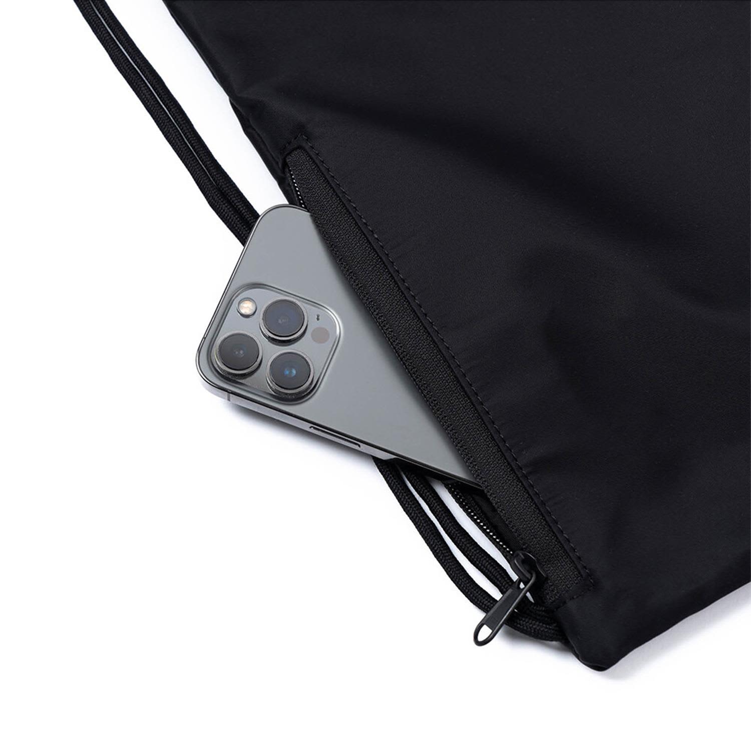 Waterloo Drawstring Bag - Black | HAH ARCHIVE | Wolf & Badger