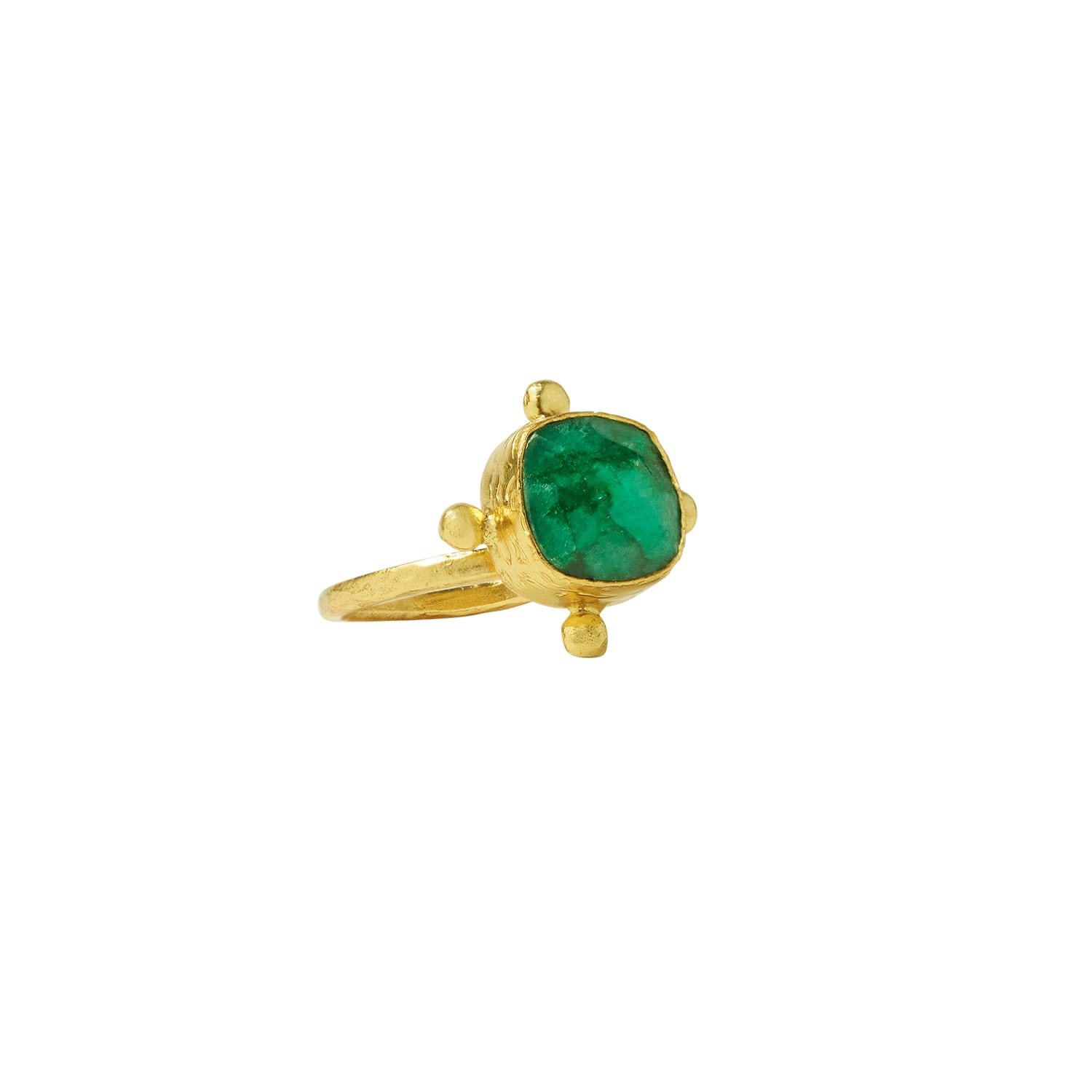 Women’s Gold / Green Eleanor Emerald Cocktail Ring Ottoman Hands