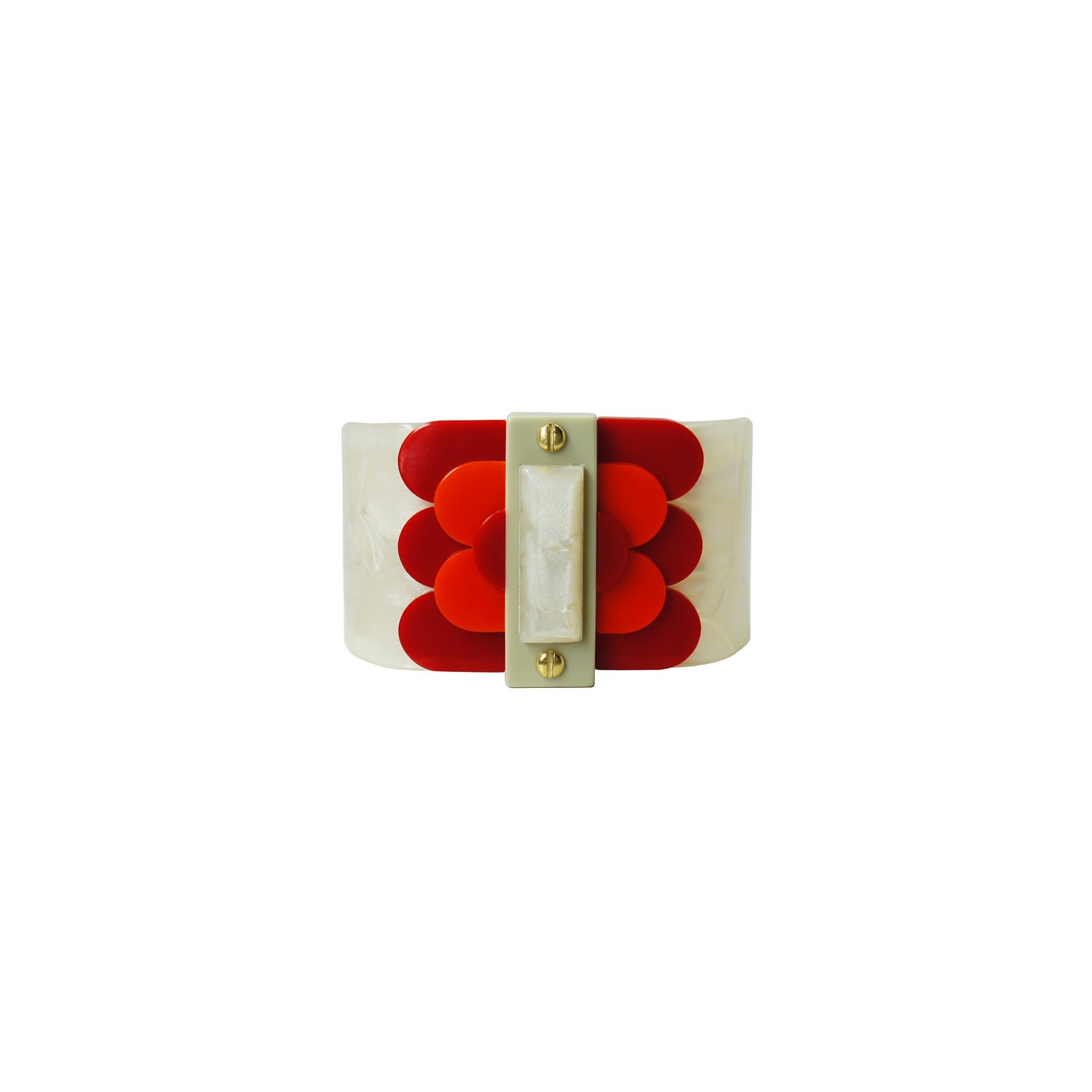 Gissa Bicalho Women's Handmade Bracelet Scales Red In Metallic