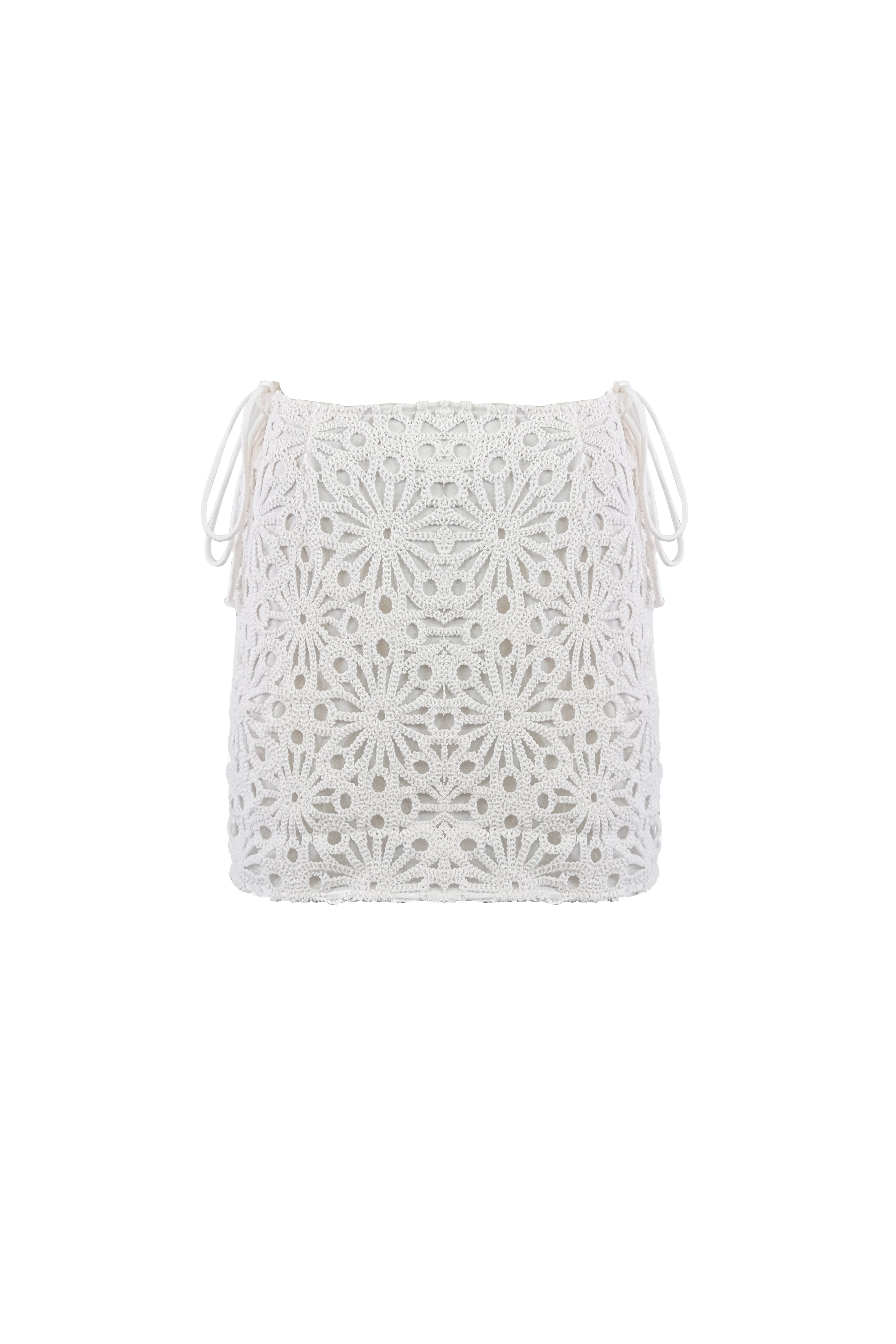 Amy Lynn Women's Bonnie White Crochet Mini Skirt In White