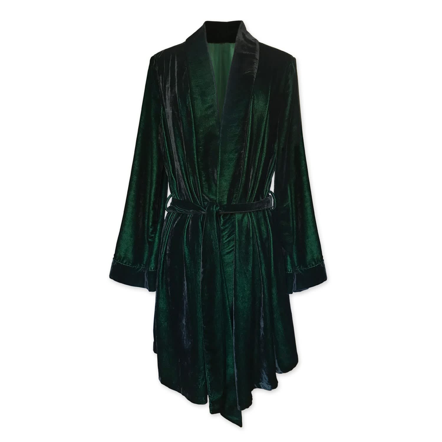 green velvet kimono dress