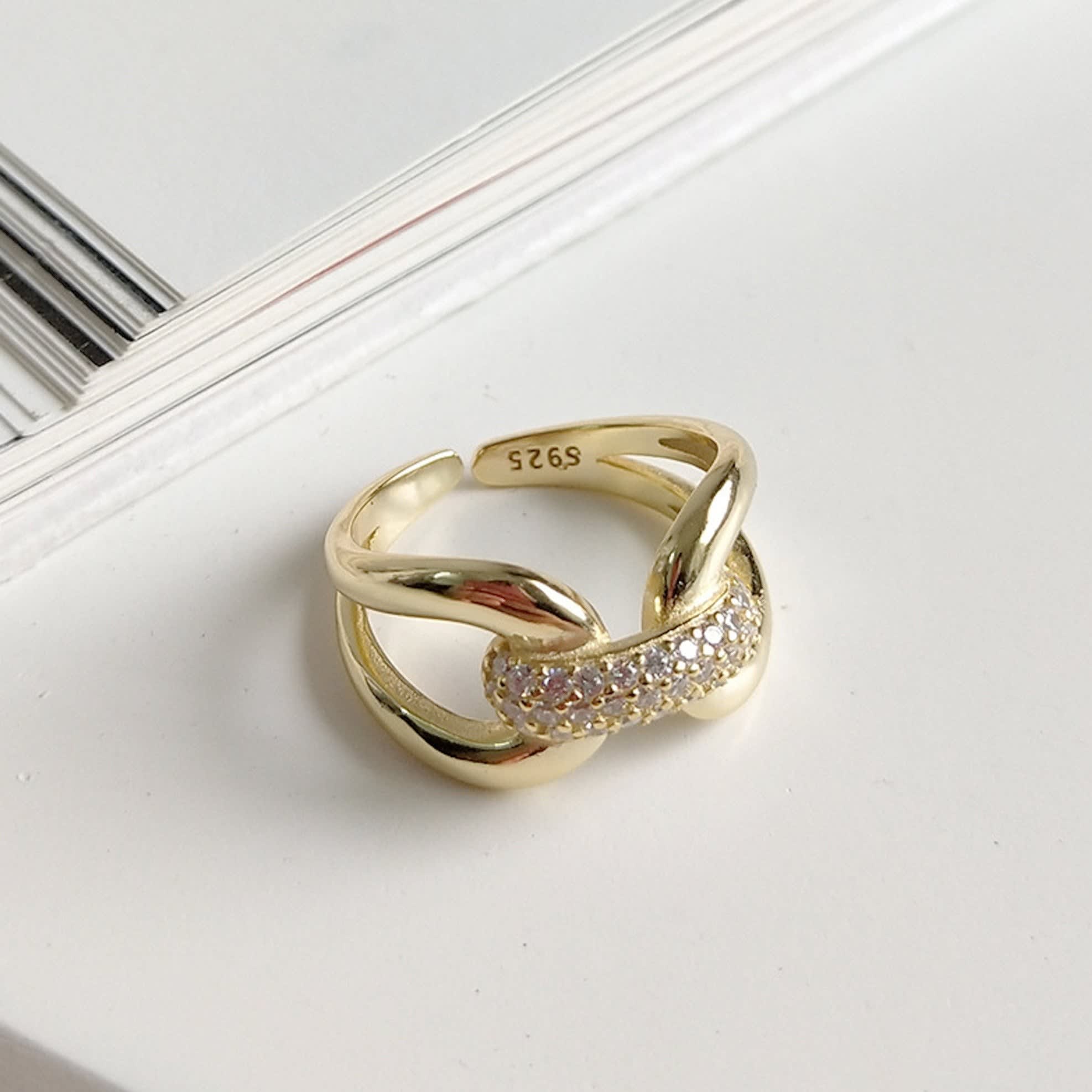 Gold Diamante Wrap Ring  Elk & Bloom - Everyday Fine Jewellery