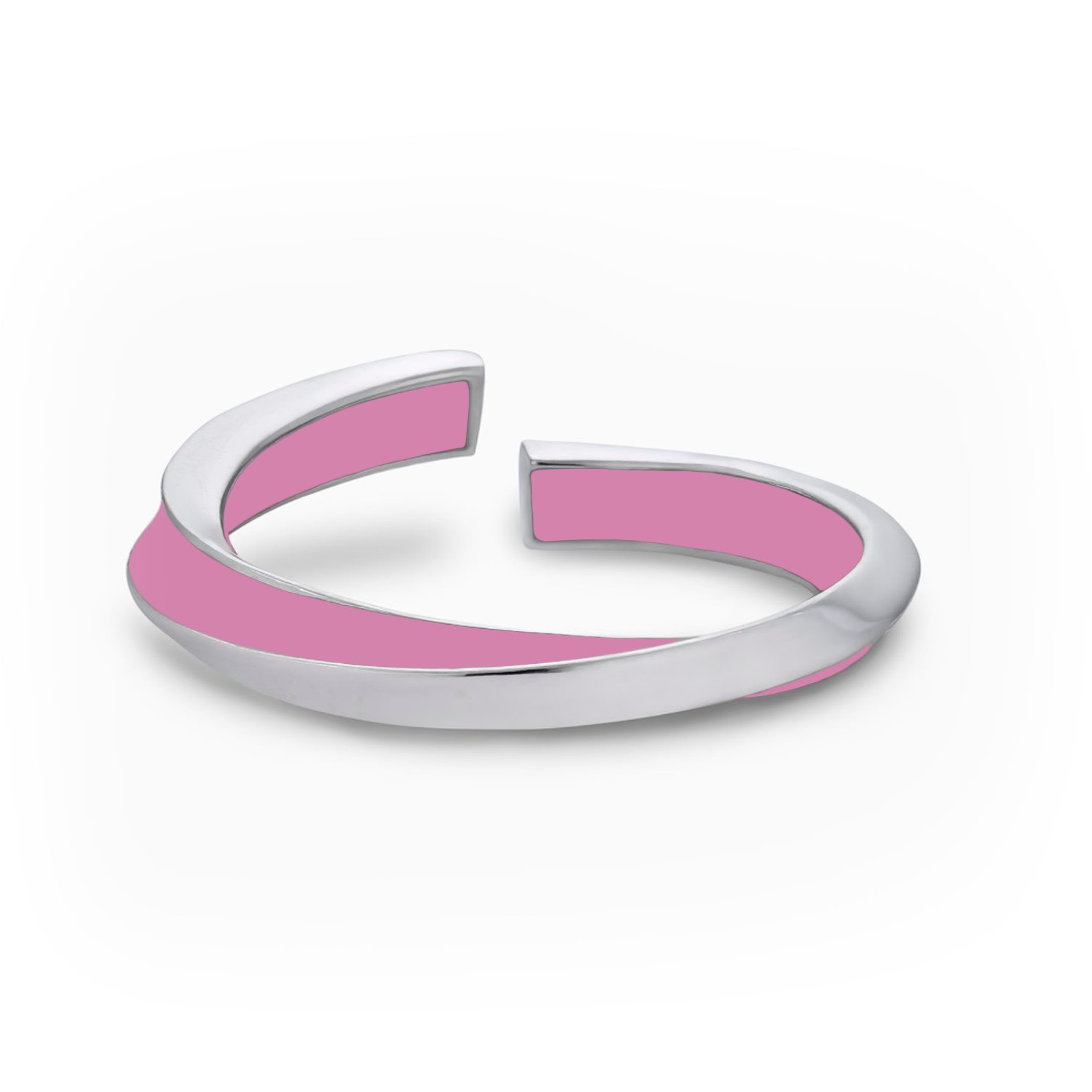 Nabs And Babs Women's Pink / Purple Lilo Color Side Ring In Silver - Pink