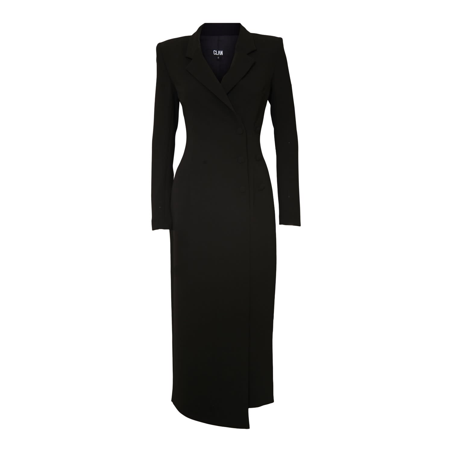 midi blazer dress black