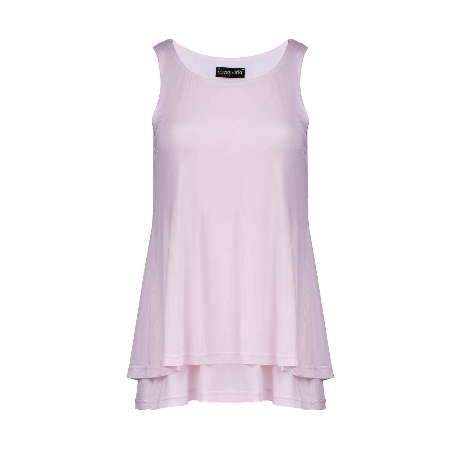 Conquista Women's Pink / Purple Soft Pink Layered A-line Tunic Top With Back Slit In Pink/purple