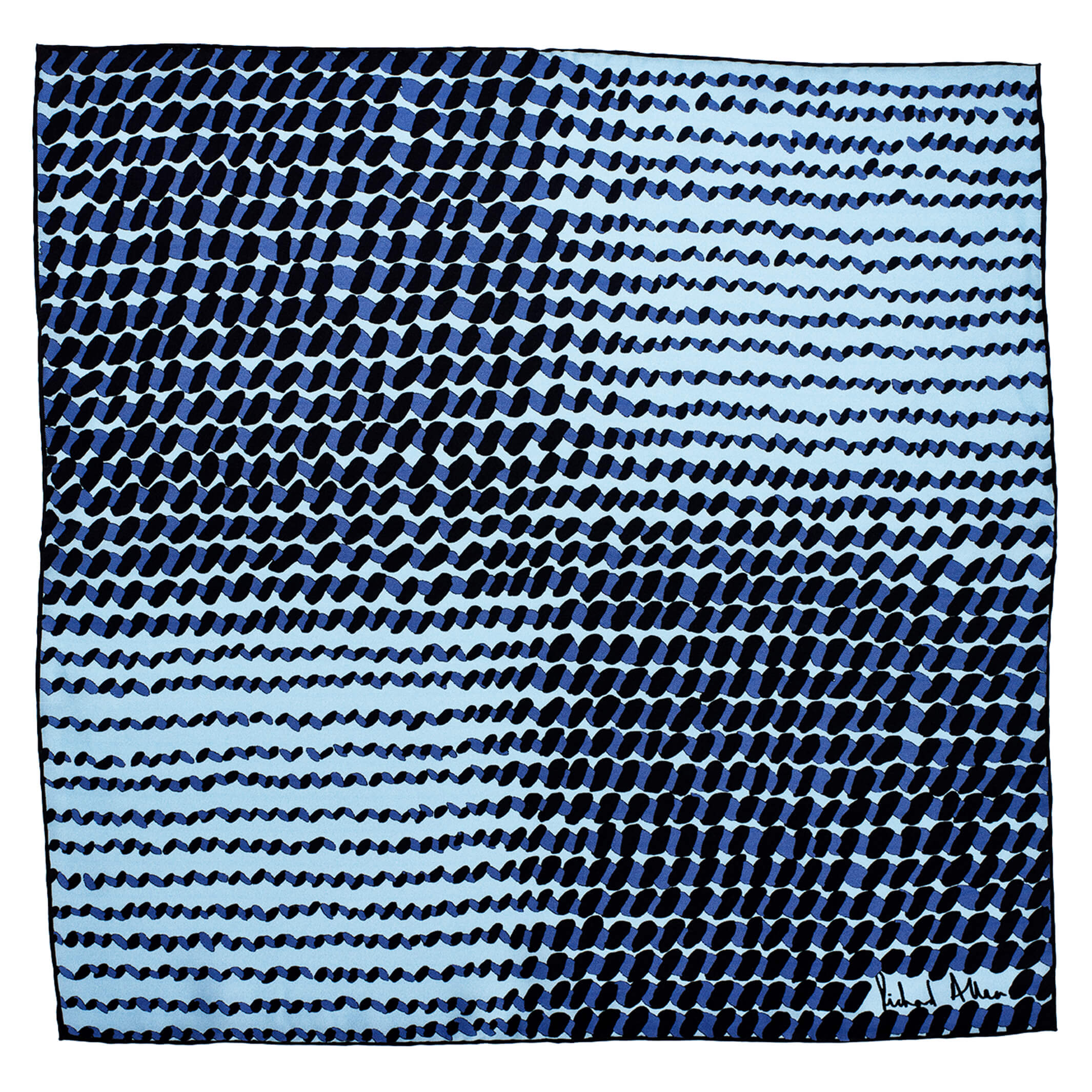 Women’s Blue / Black Blue Dash Silk Bandana Richard Allan London