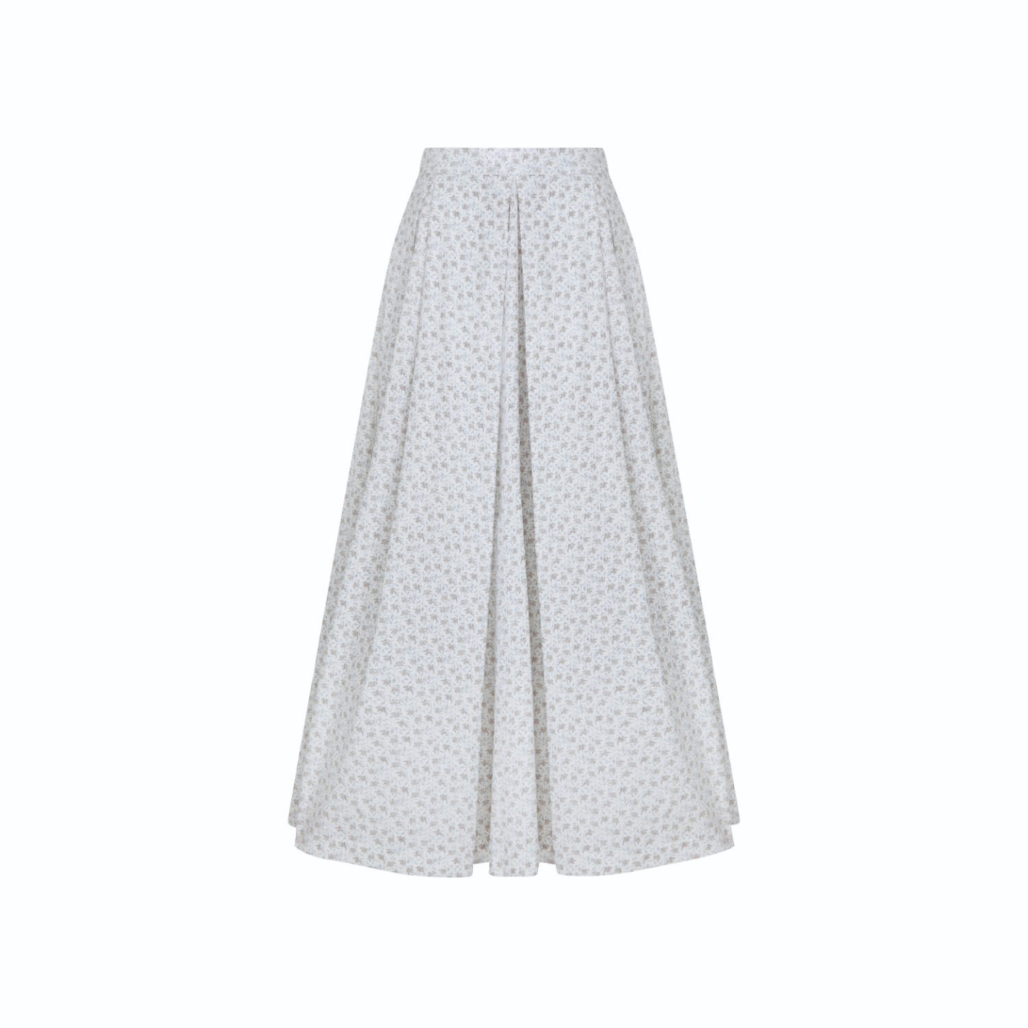 Nazli Ceren June Printed Cotton Midi Skirt In Cannoli Cream In White