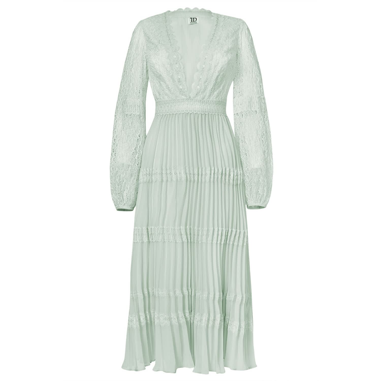 pleated midi dress long sleeve