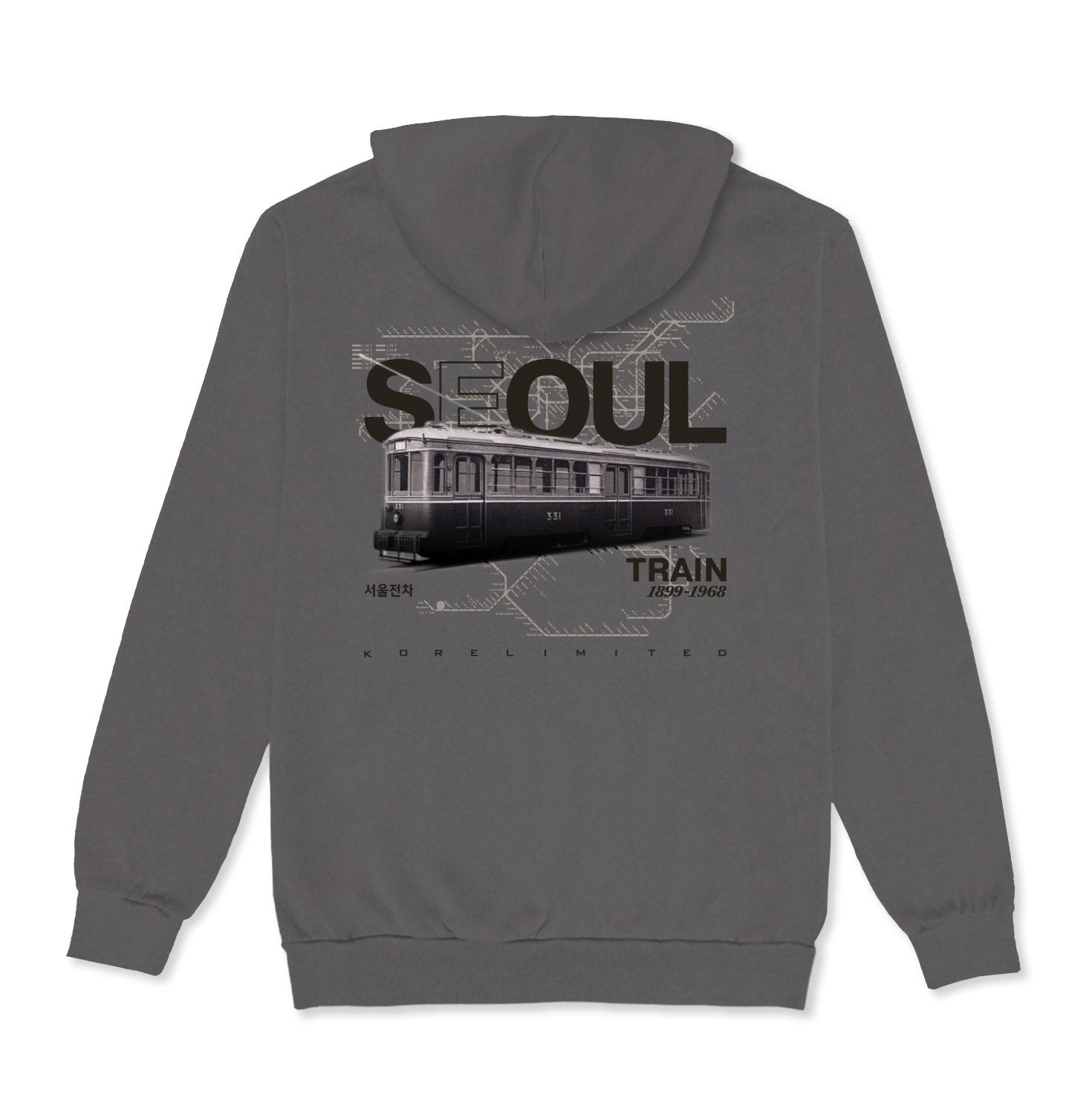 Korelimited Grey Seoul Train Hoodie In Shadow In Gray
