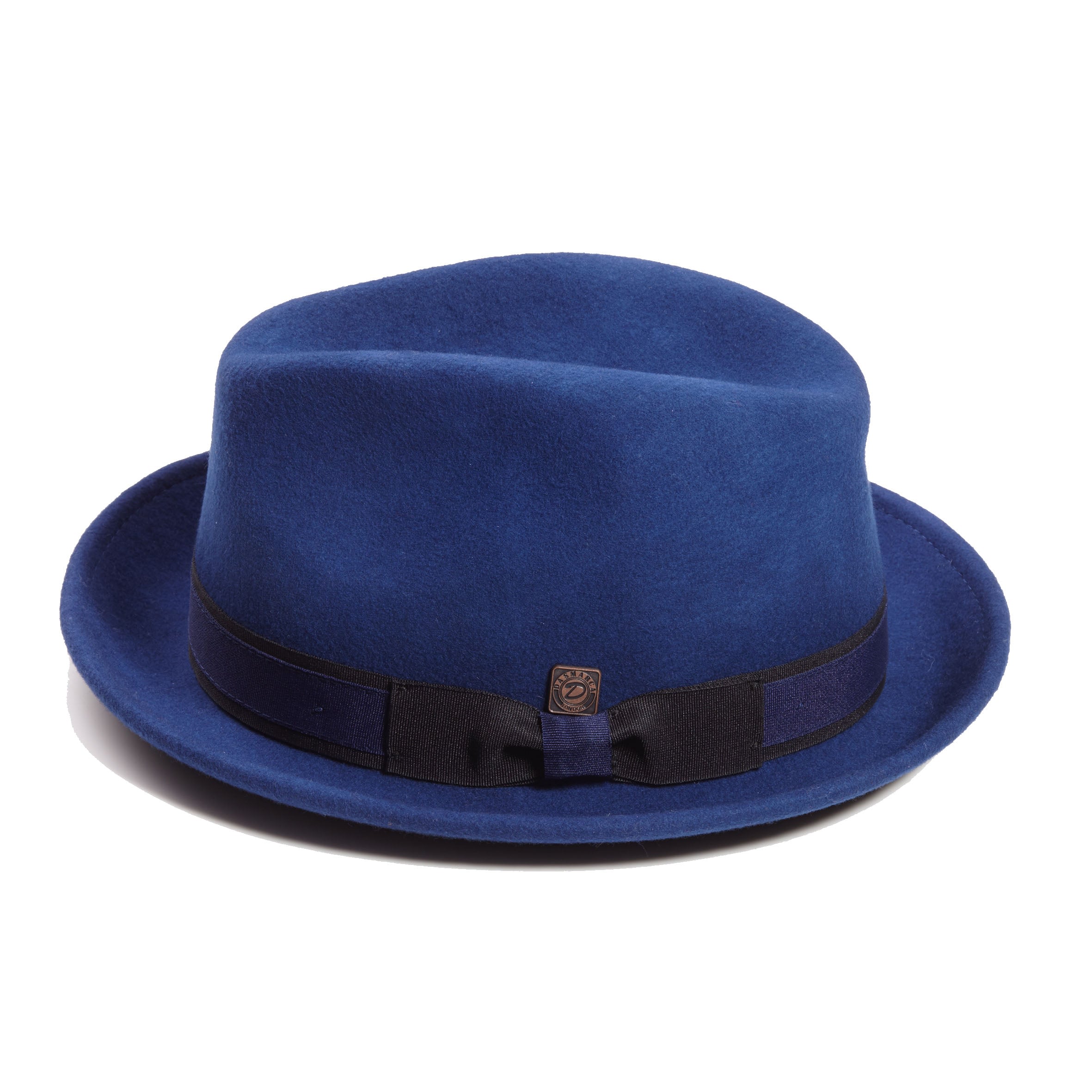 Men’s Robin Cobalt Blue Wool Felt Two Tone Trilby Fedora Hat 61Cm Dasmarca Hats