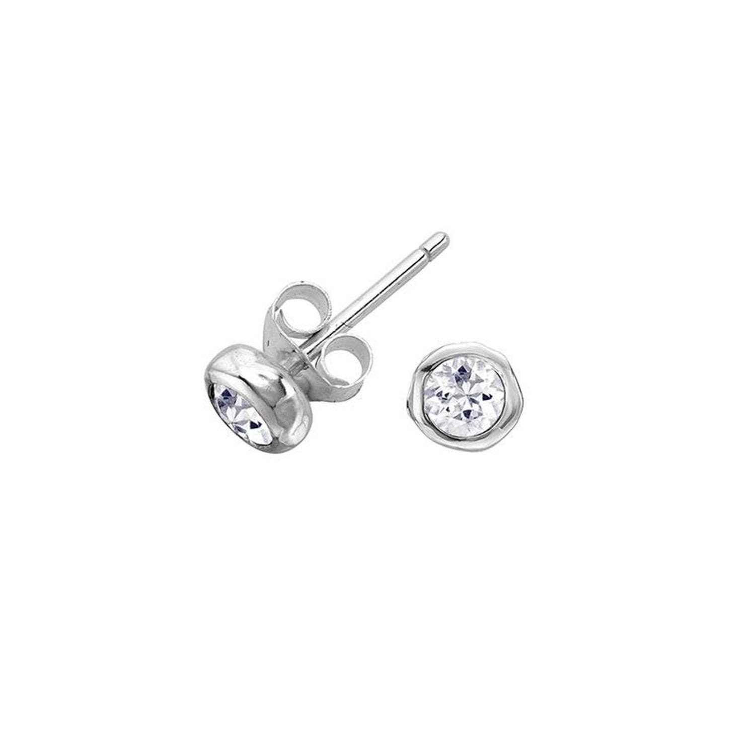 Women’s 3Mm White Sapphire Dewdrop Studs In Sterling Silver Dower & Hall