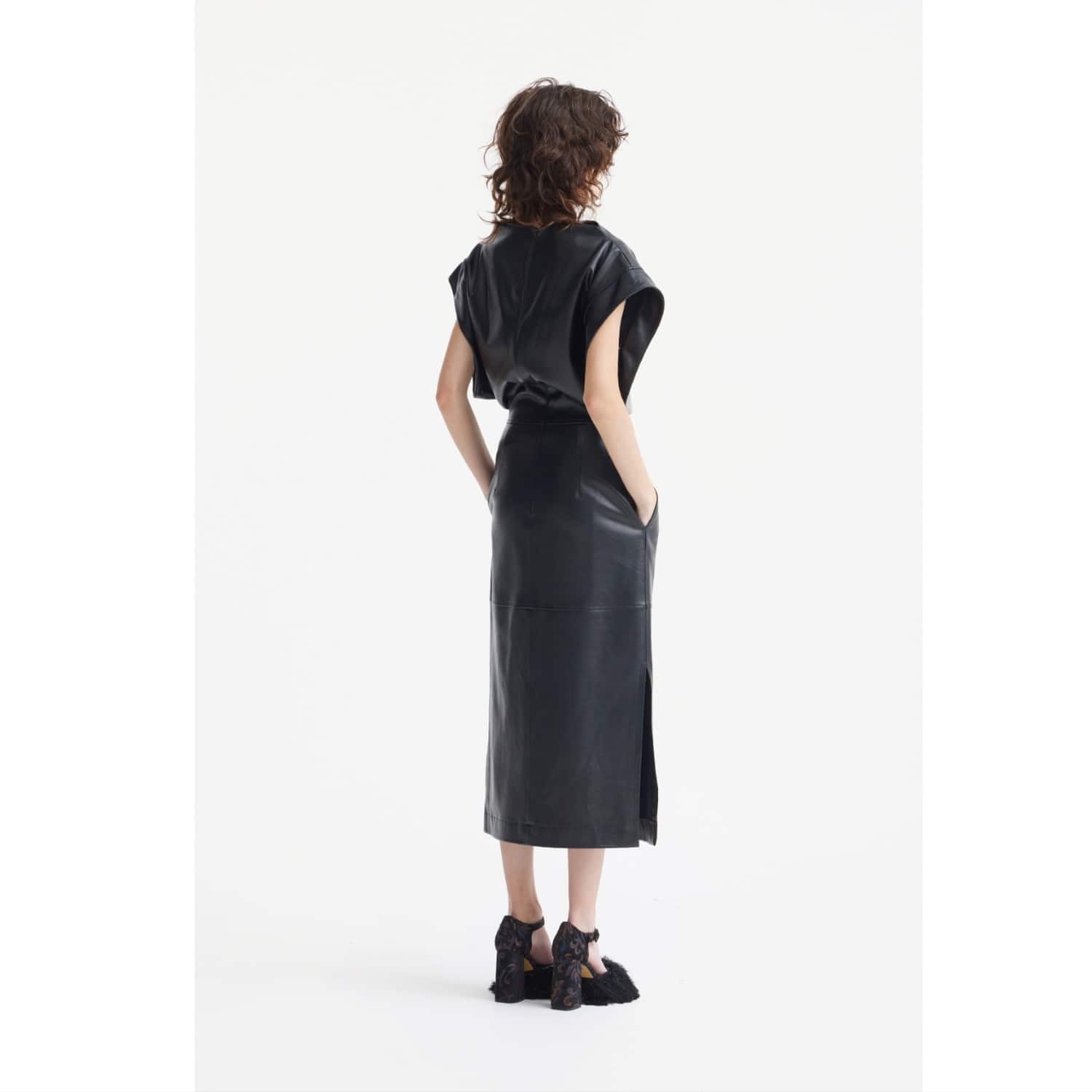 sleeveless faux leather dress Entro The Dress Sleeveless Faux Leather – Cummings Carousel main image 0