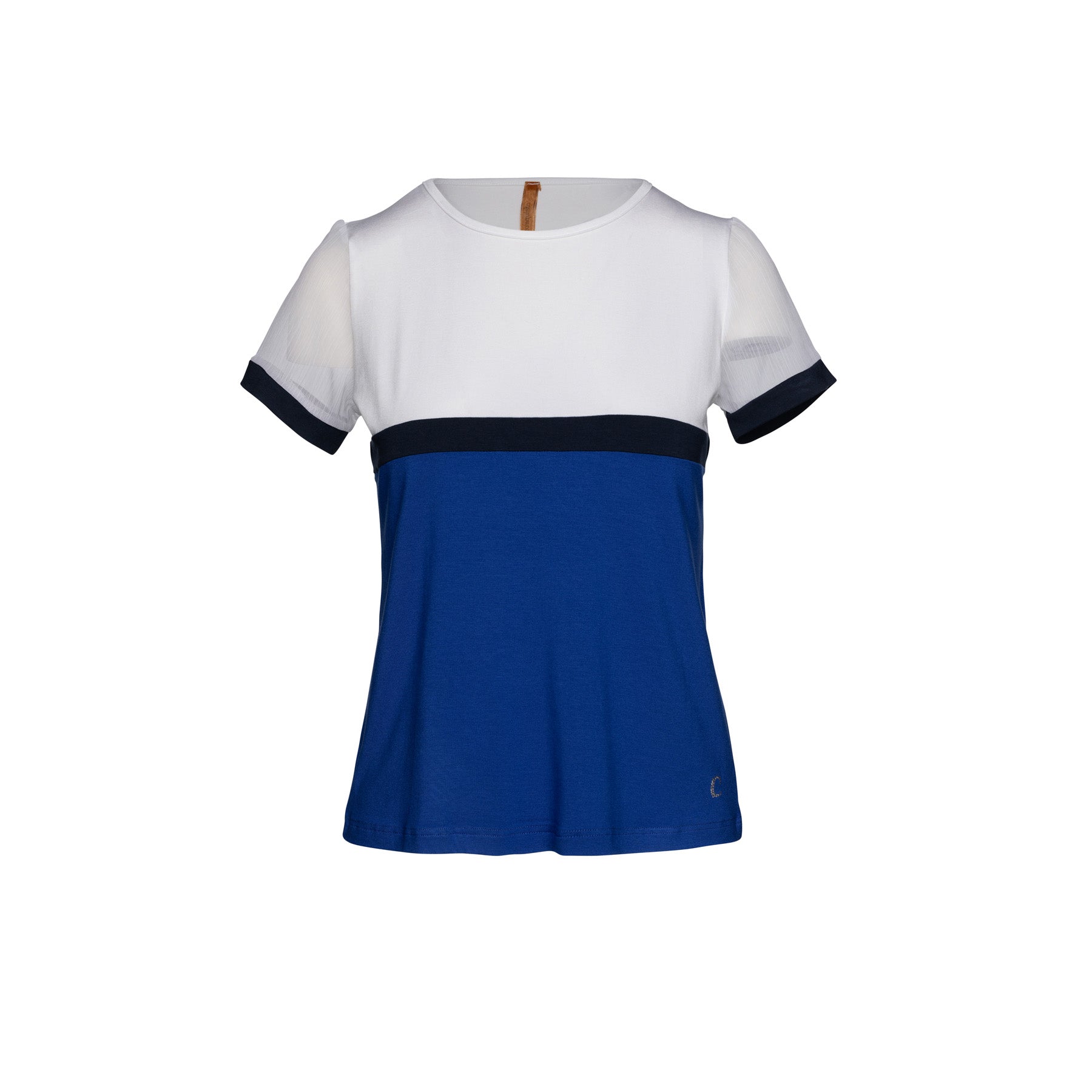 Women’s Blue Contrast Colour Short Sleeve Tee Small Conquista