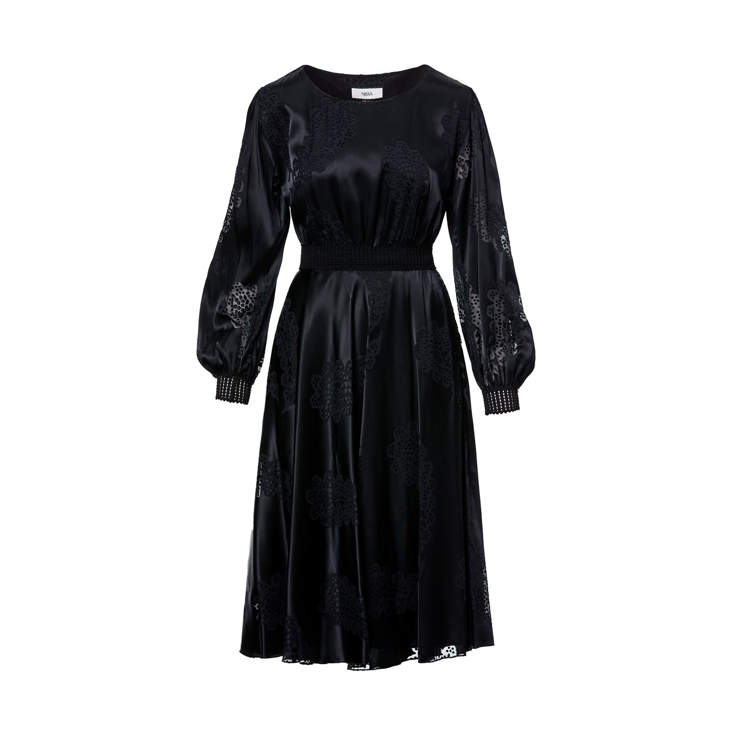 Women’s Black Dress Satin Effect Viscose Medium Nissa