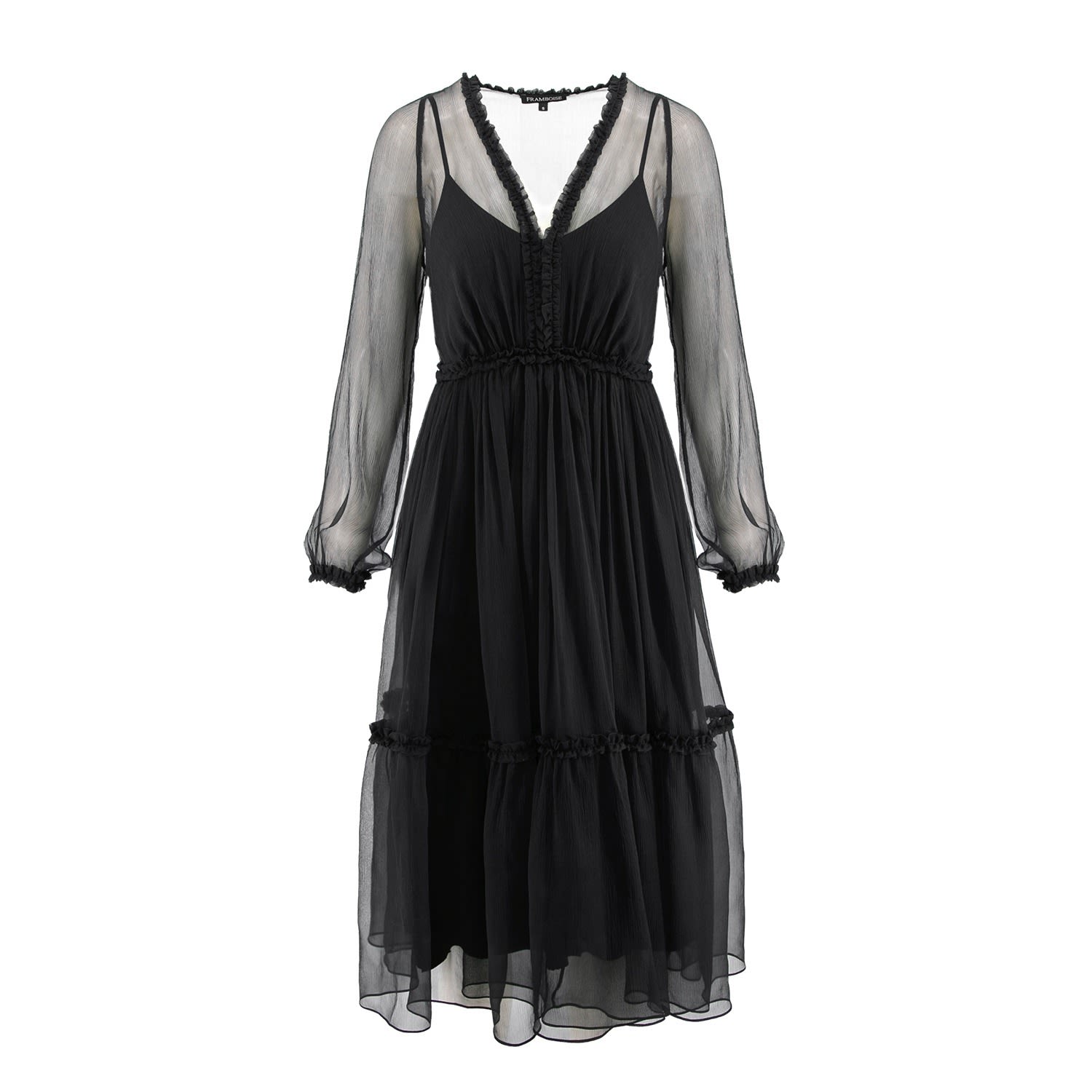 Framboise Women's Black Mulani Midi Silk Dress In Black