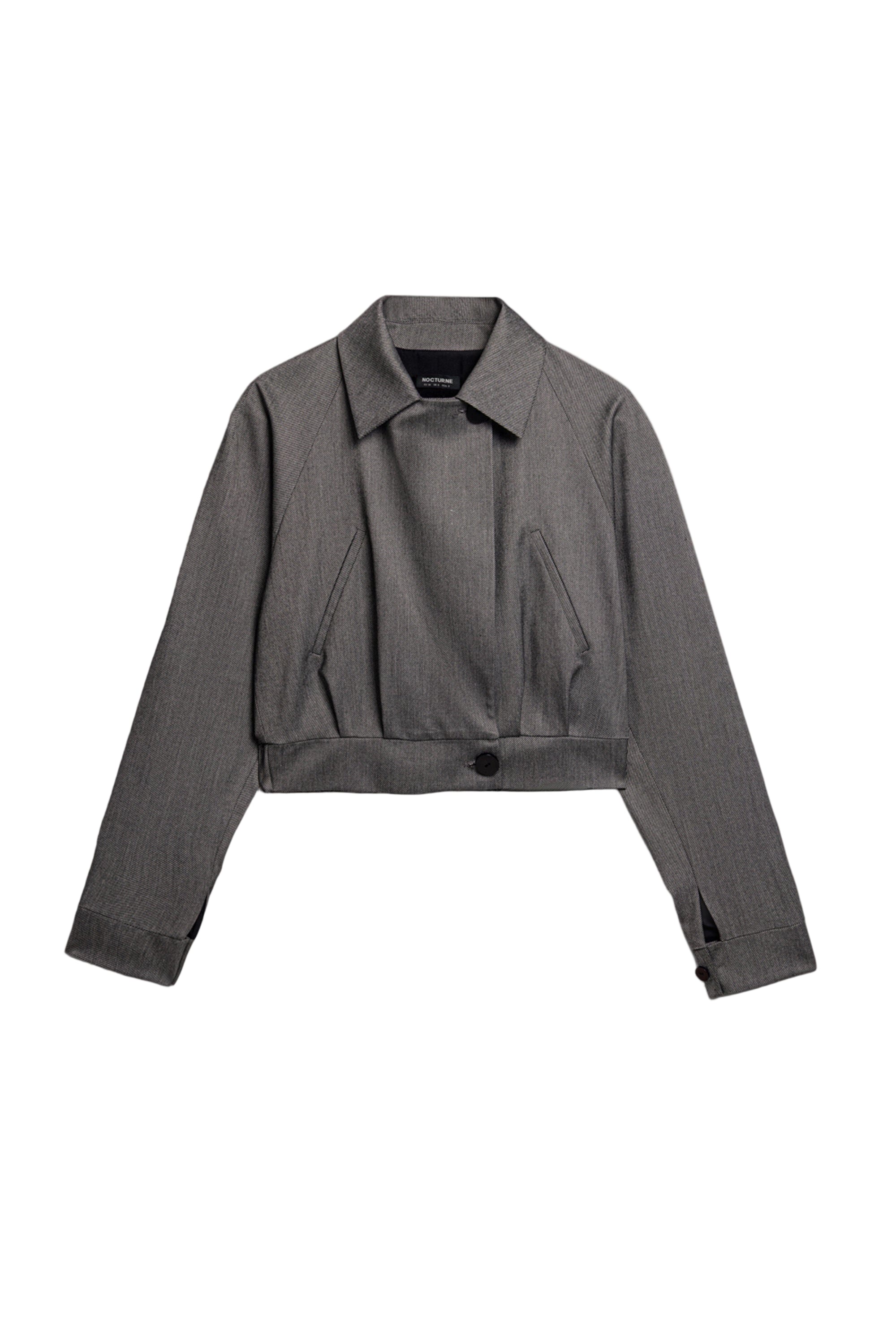 Nocturne Waistband Detail Bomber Jacket In Gray