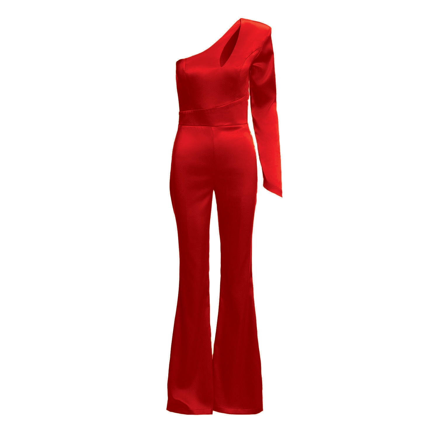 Bluzat Women's Red Jumpsuit With Cut-out In Red