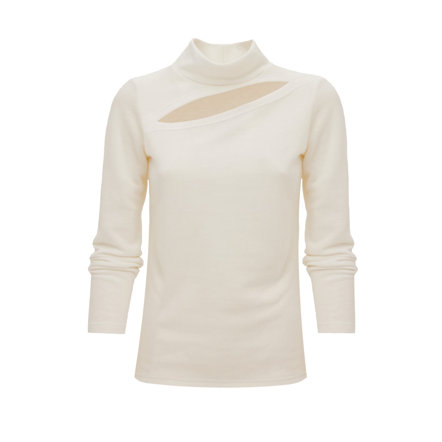 Julia Allert Women's Neutrals Ecru Blouse With A Cutout Jersey In Beige
