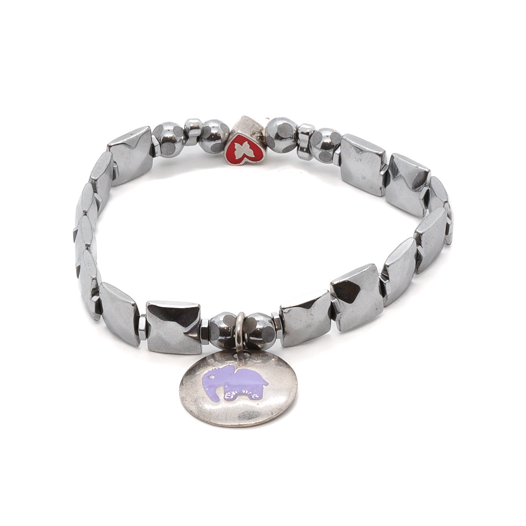 Women’s Pink / Purple / Silver Hope Elephant Bracelet Ebru Jewelry