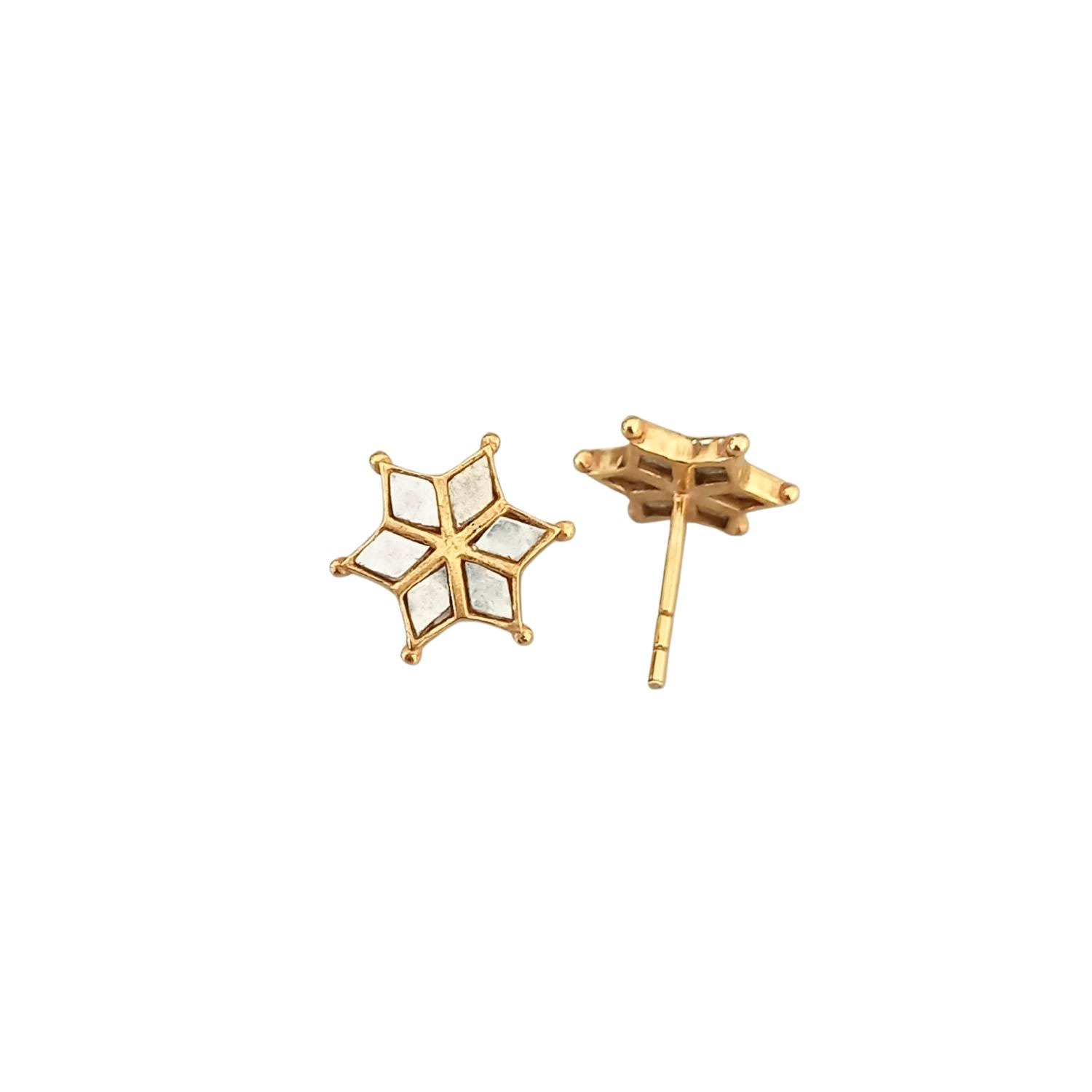 Women’s Mirror Star Stud Earrings - Gold Vermeil & Mirror Rize