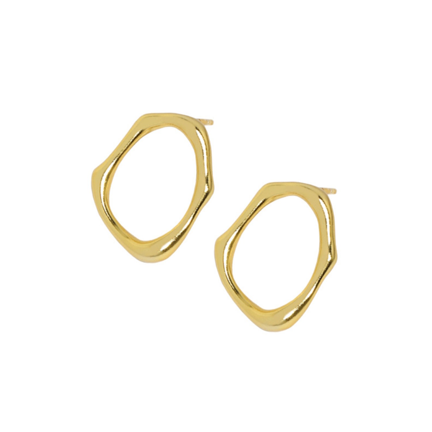 Janus Edinburgh Women's Gold Plated Sterling Silver Oval Forth Stud Earrings In Gold