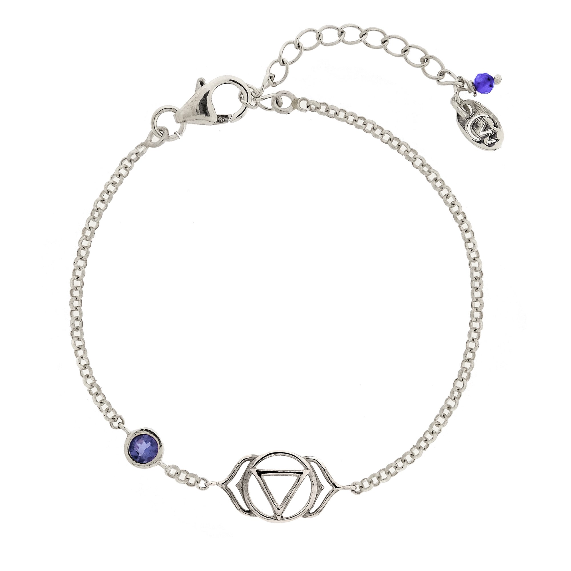 Women’s Third Eye Chakra Silver Bracelet - Iolite Charlotte’s Web Jewellery