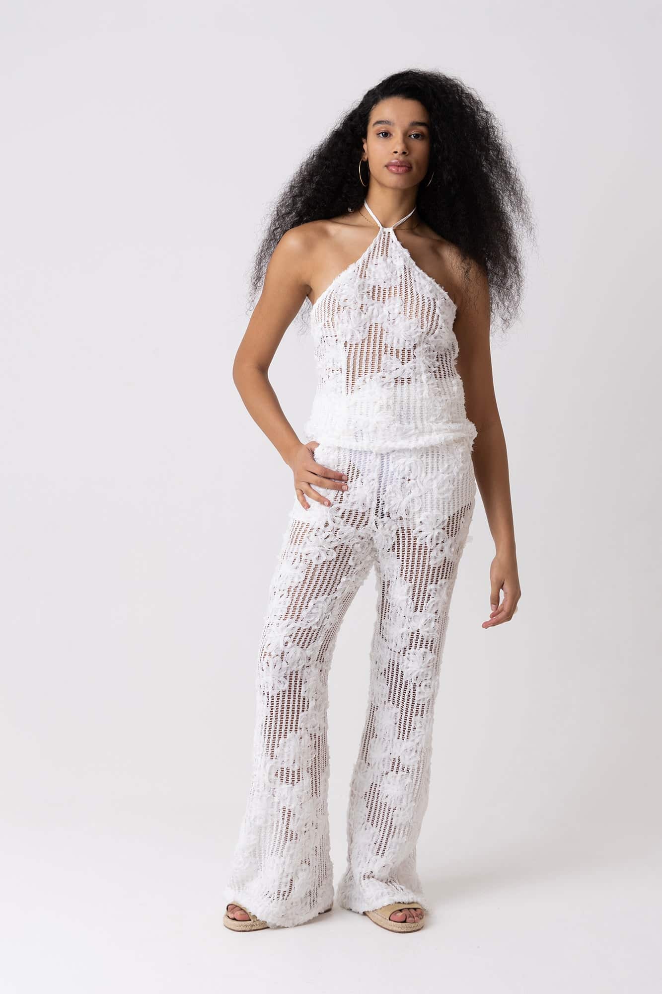 Cici White Crochet Floral Lace Top | AMY LYNN | Wolf & Badger