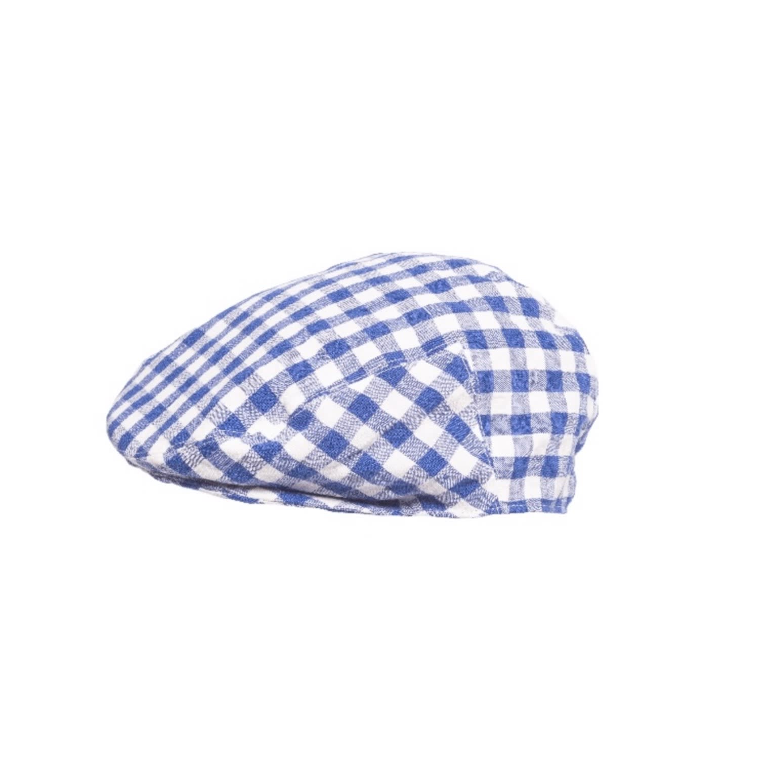 Anthony Peto Men's Fitted Cap Blue White Masai Linen In Blue