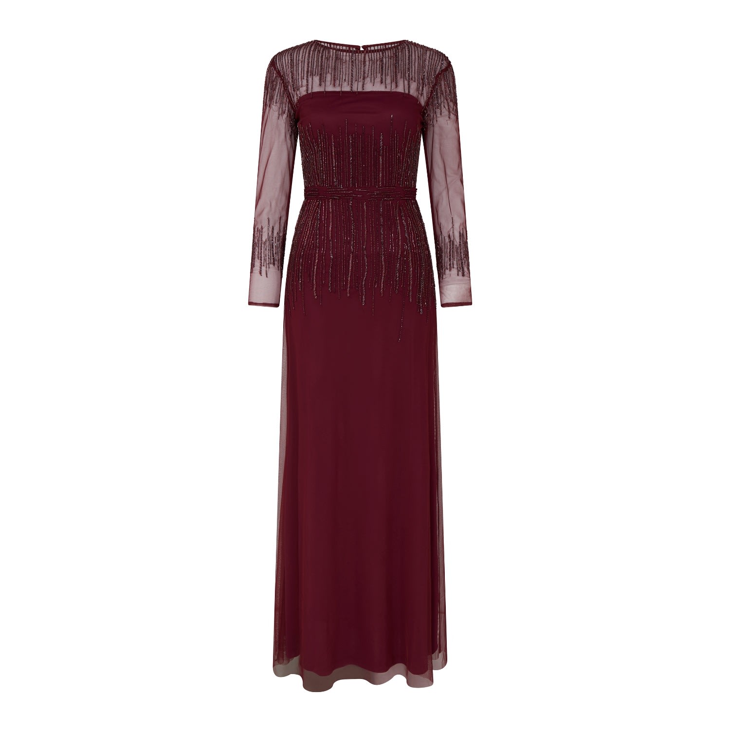 Women’s Pink / Purple Burgundy Laurel Featuring Sheer Long Sleeves And Delicate Vertical Lines Of Embroidery In Key Areas Gown Xxs Raishma