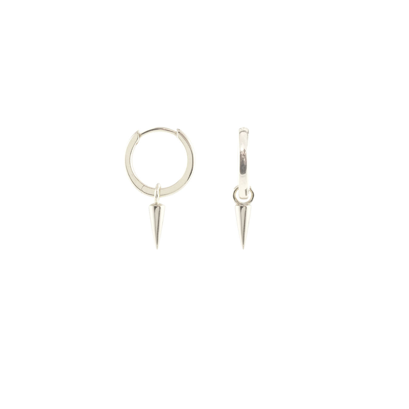 Kris Nations Women's Spike Huggie Hoop Earrings - Sterling Silver In Silver