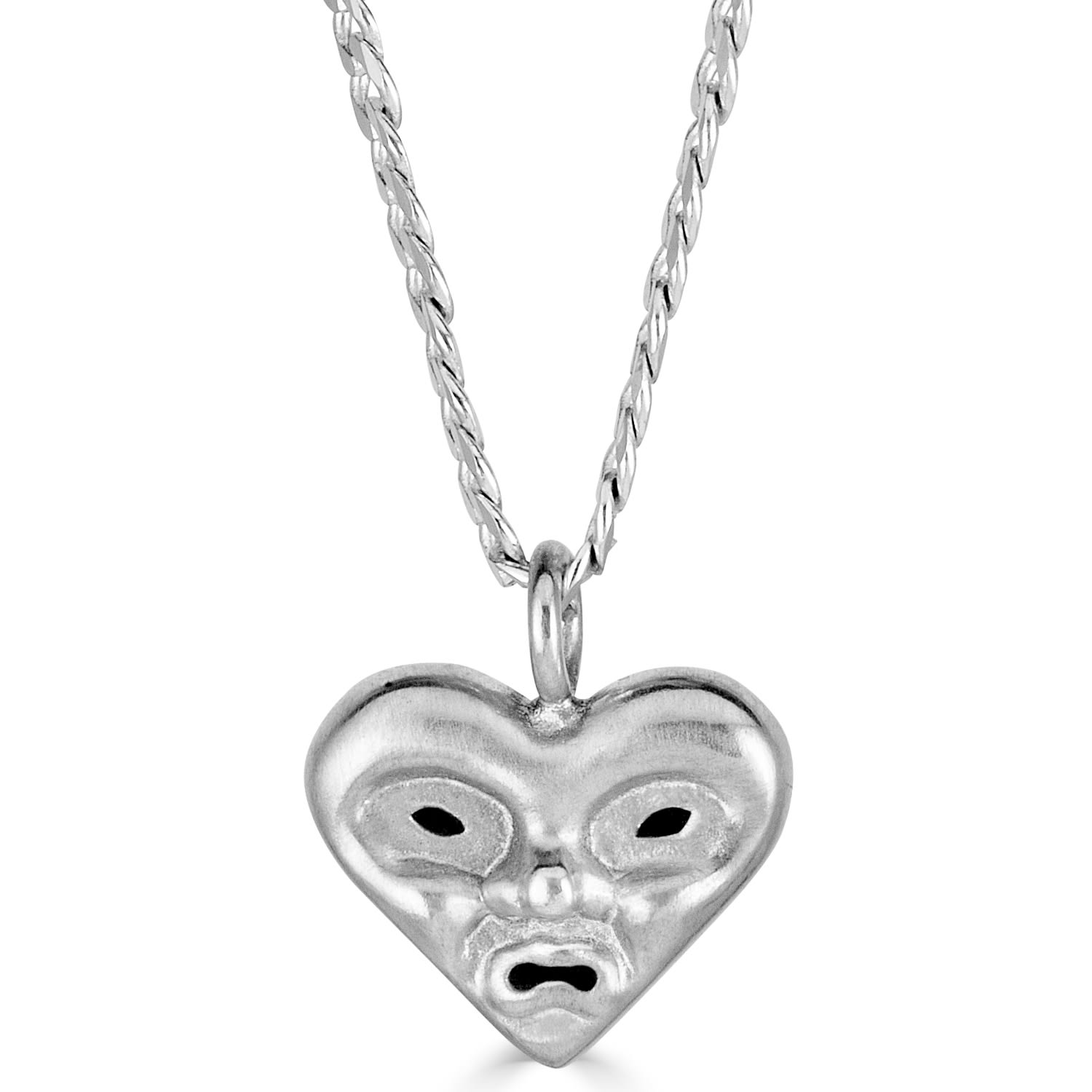 PUCKR WOMEN'S SILVER HEARTFACE NECKLACE