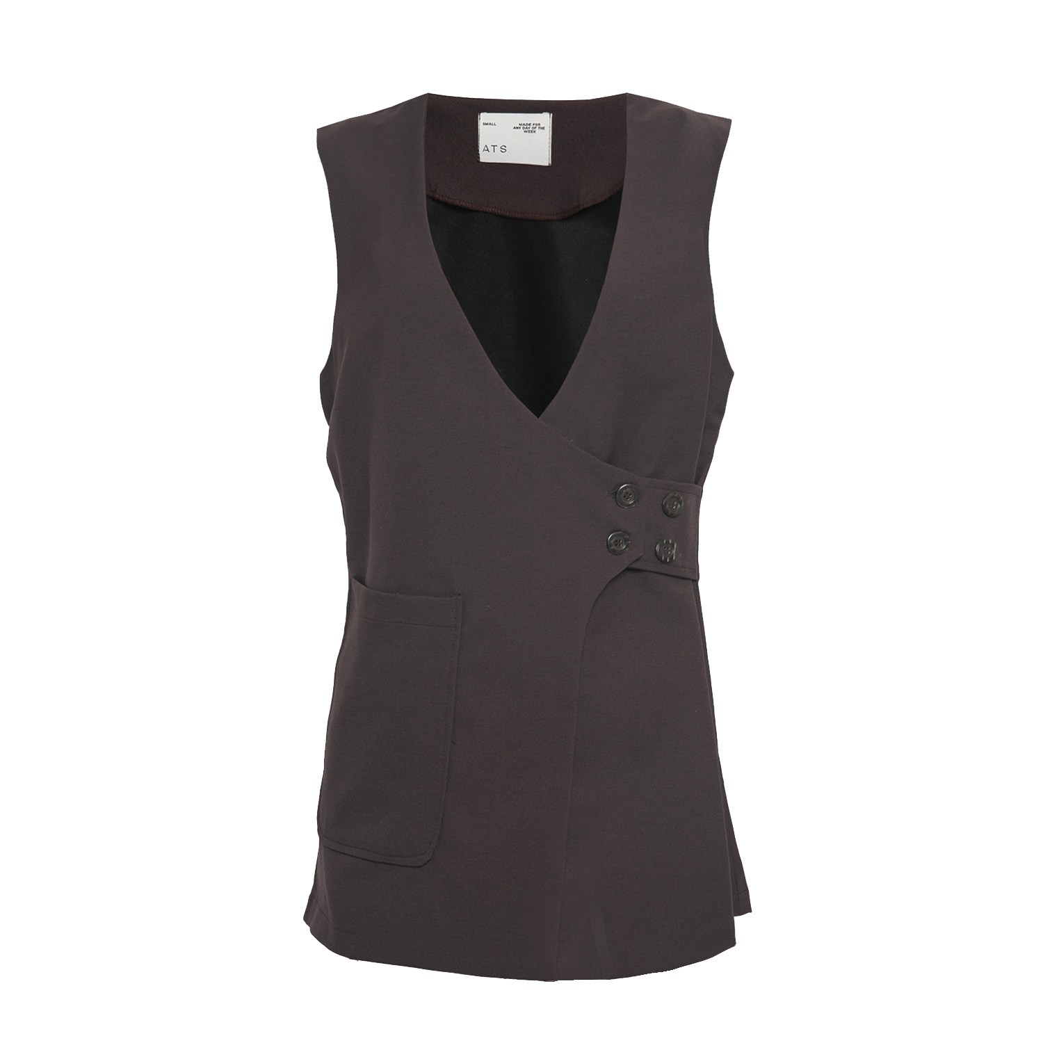 Ats The Label Women's Brown / Neutrals Helsey Dark Brown Loose Vest In Brown