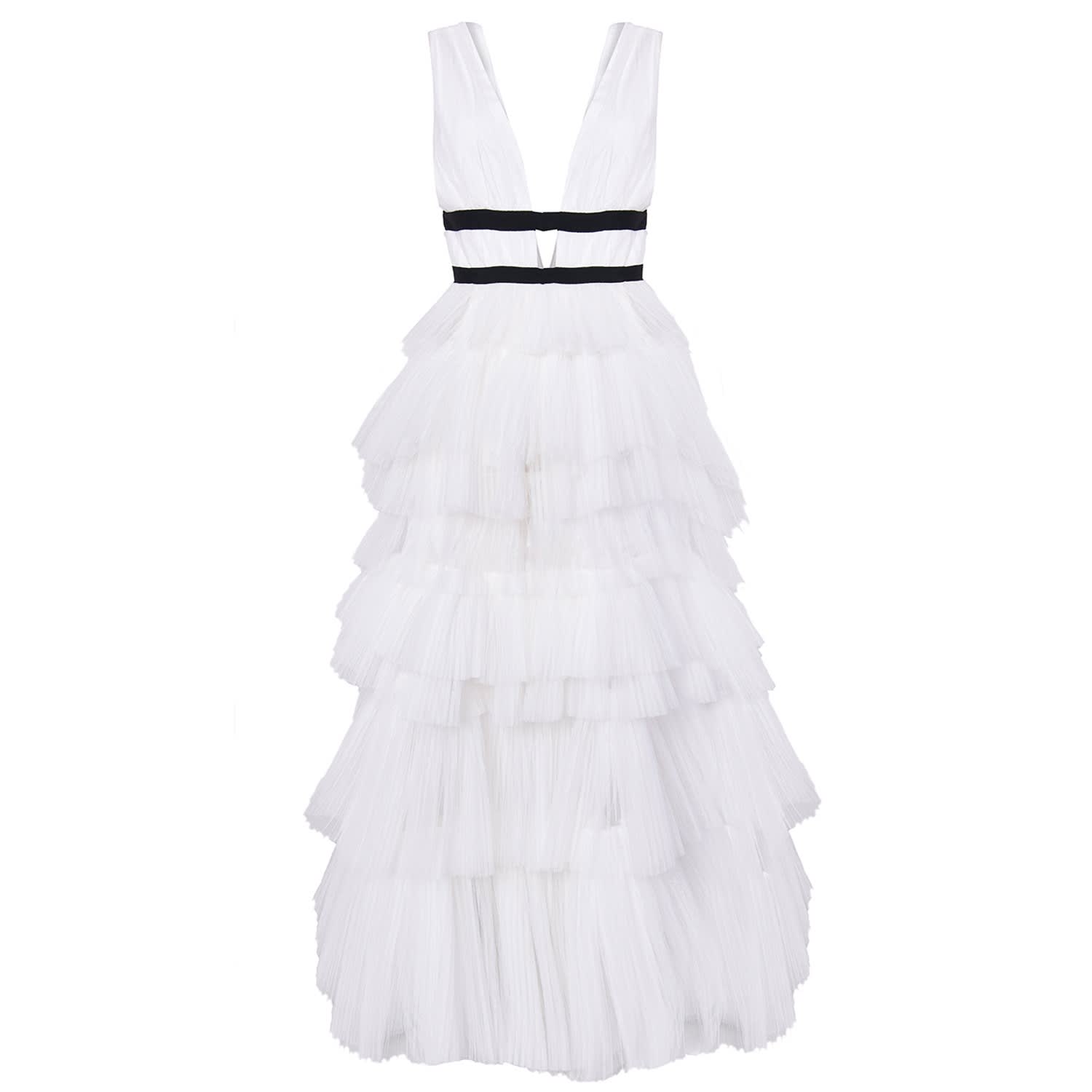 white maxi dress tulle