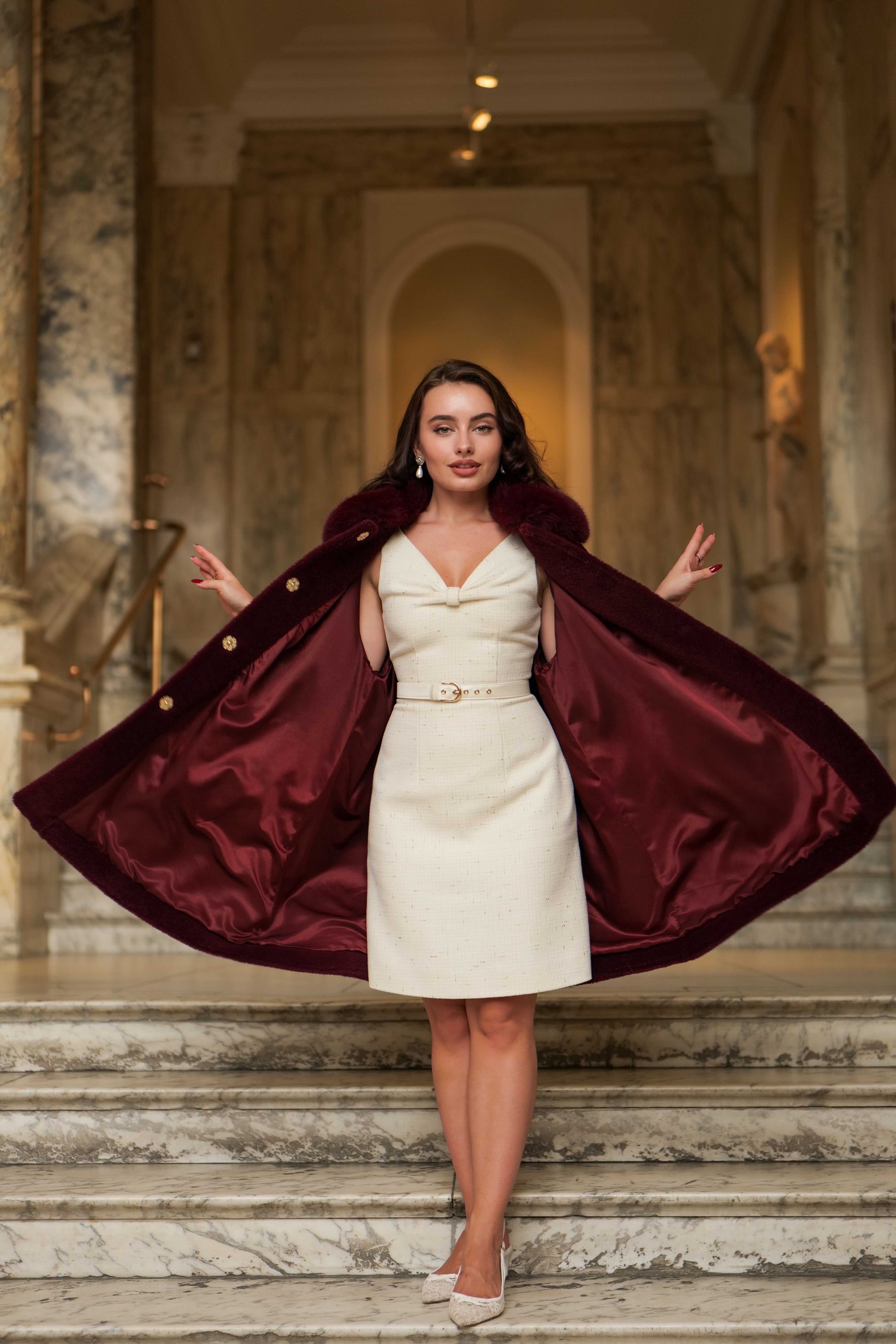 burgundy coat dress Flourish Dress Coat Sewing Pattern main image 1