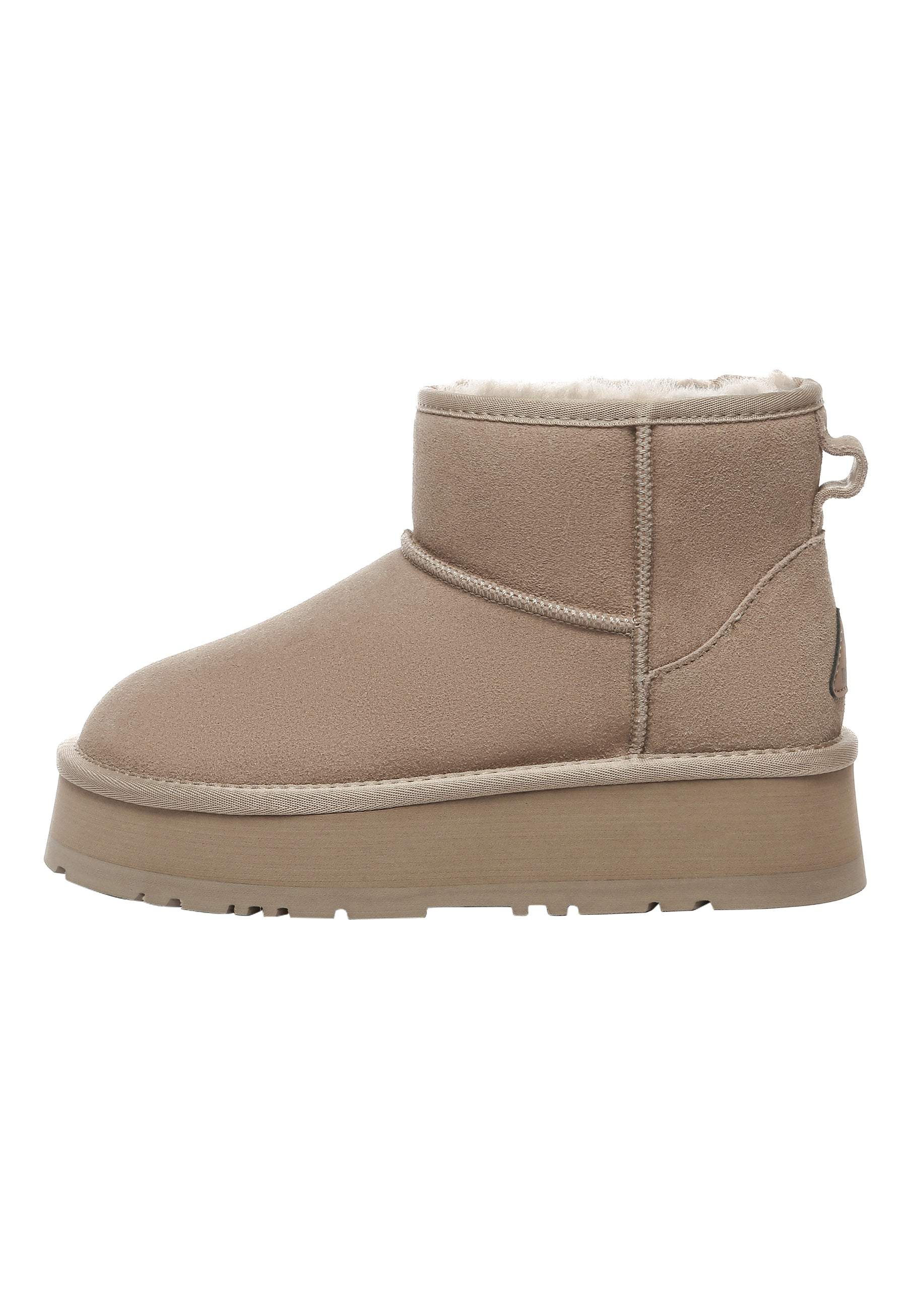 Everau Australia Women's Dusky Leather Platform Short Boots In Brown