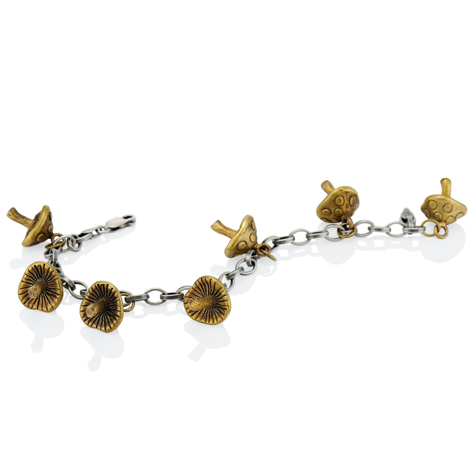 Cartography Men's Gold / Silver Psilocybin - Mushroom Bracelet In Sterling Silver And Brass