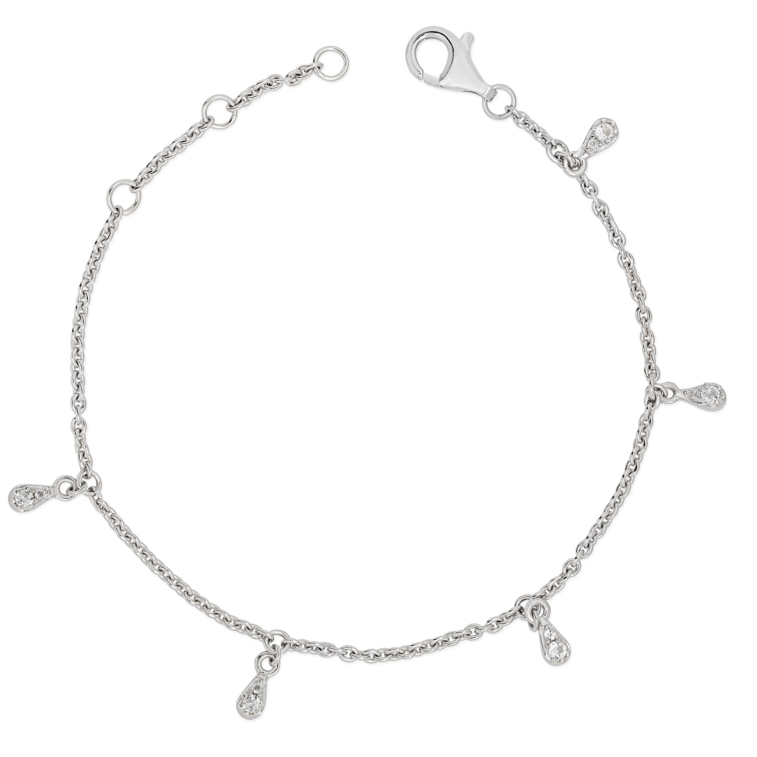 Women’s Silver Skinny Drip Multi Bracelet With White Topaz Lucy Quartermaine