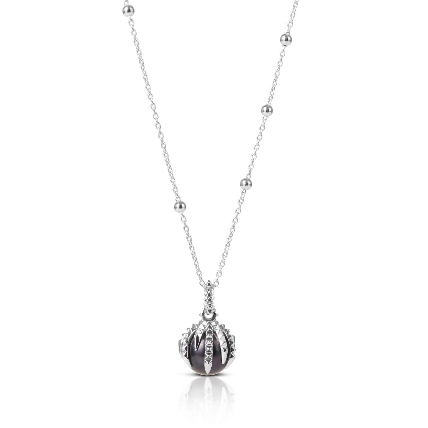 Kasun Women's The Pearl & The Dragon – Silver & Peacock Pearl In Silver