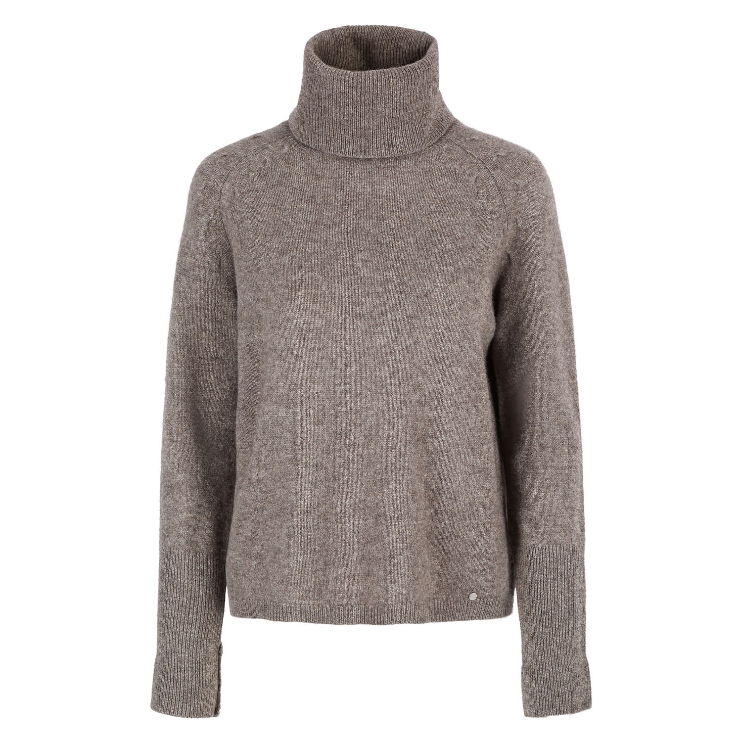 Women's "Cosy" Chunky Turtle Neck Pullover - Brown Melange | Extra Large | Tirillm