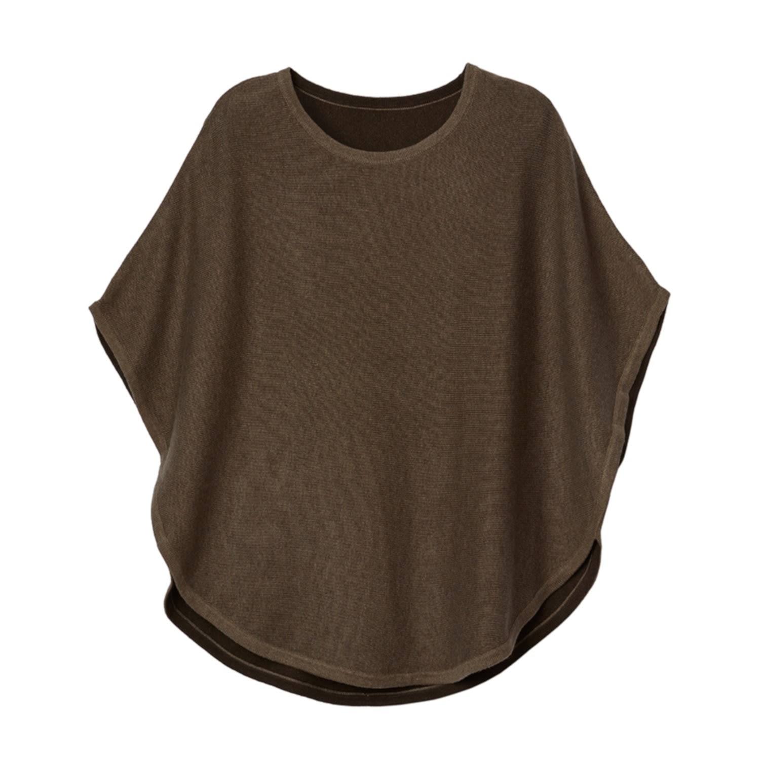Cove Women's Brown Flora Cotton Cashmere Reversible Poncho Taupe & Brazil Nut
