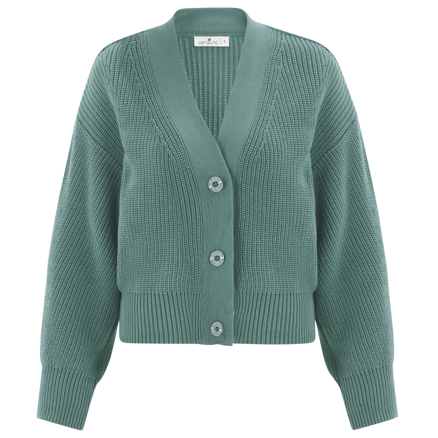 Women’s Thessaloniki Knit V-Neck Crop Cardigan - Green Extra Large Peraluna