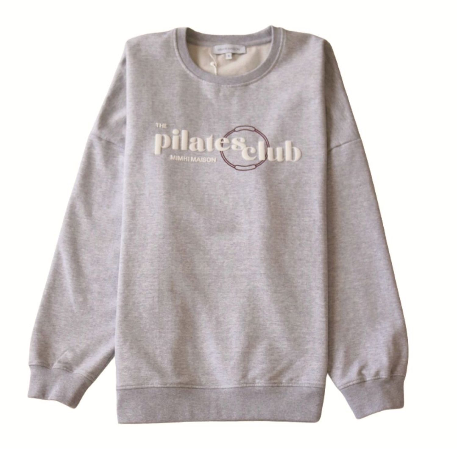 Mimhí Maison Women's Pilates Club Oversized Sweatshirt – Grey Melange Crewneck