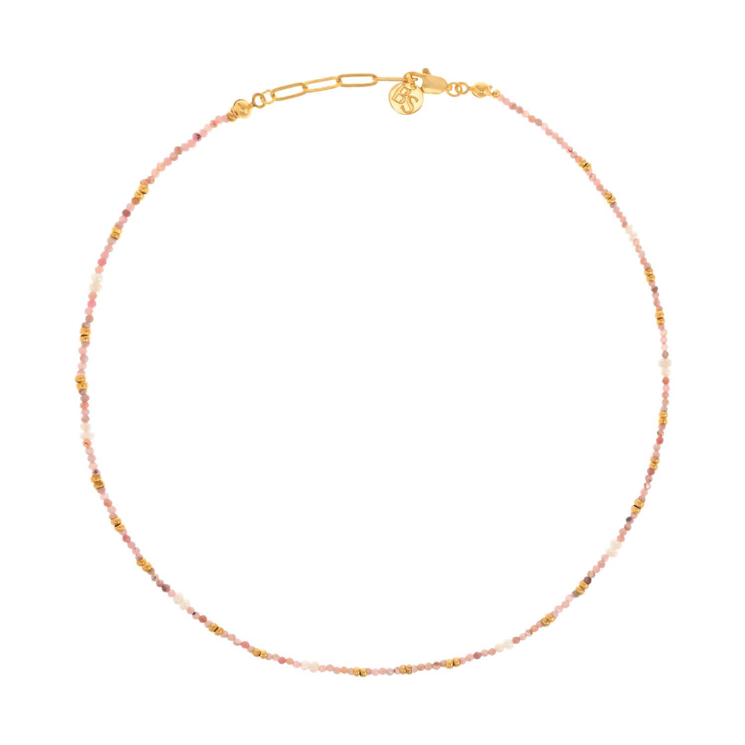 Women’s White / Gold / Pink Josie Necklace Bonjouk Studio