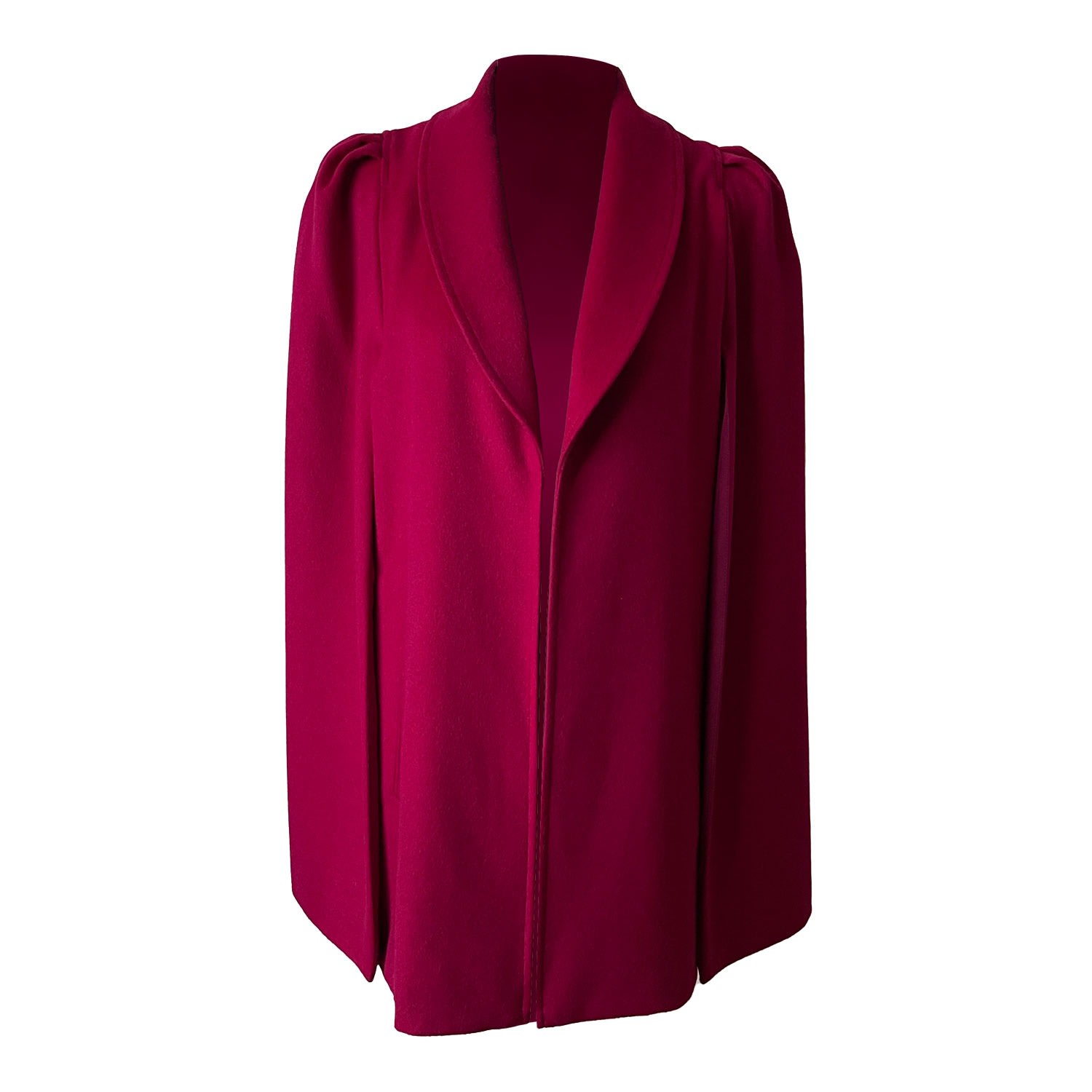Women’s Pink / Purple Wool Cashmere Rosa Short Cape In Fuchsia Pink Medium Nina Nieves
